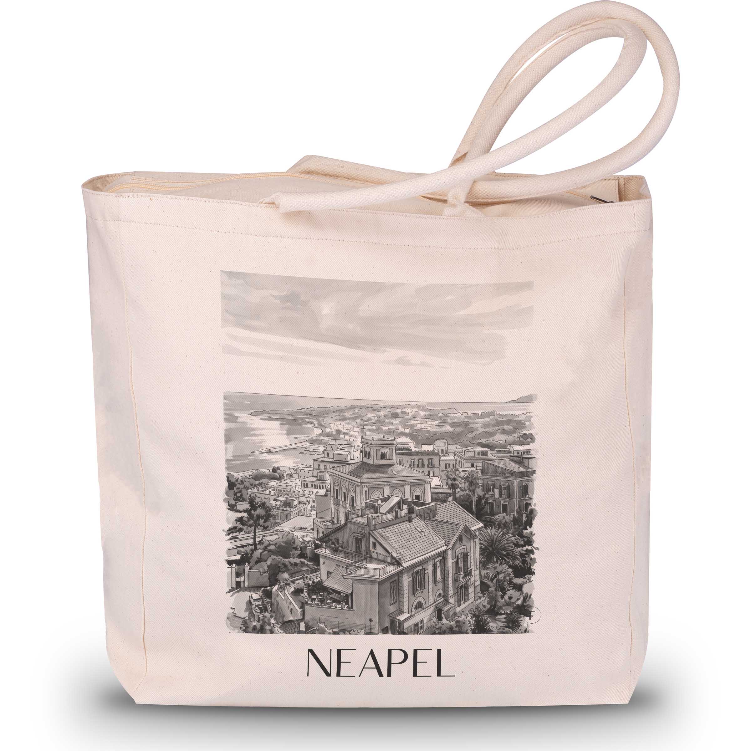 neapel-italien-einkaufstasche-aquarell-schwarz-weiss