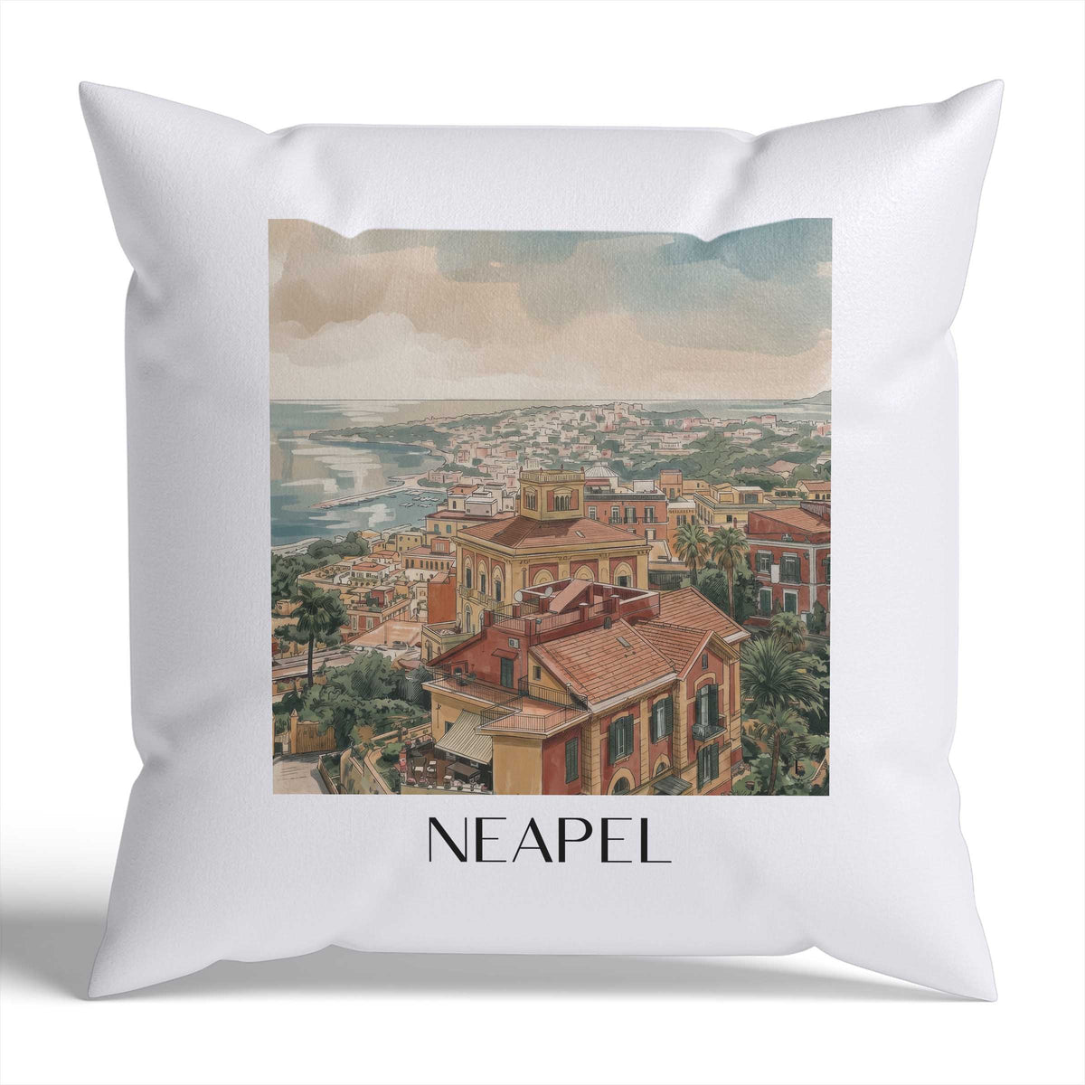 neapel-italien-italien-kissenbezug-aquarell