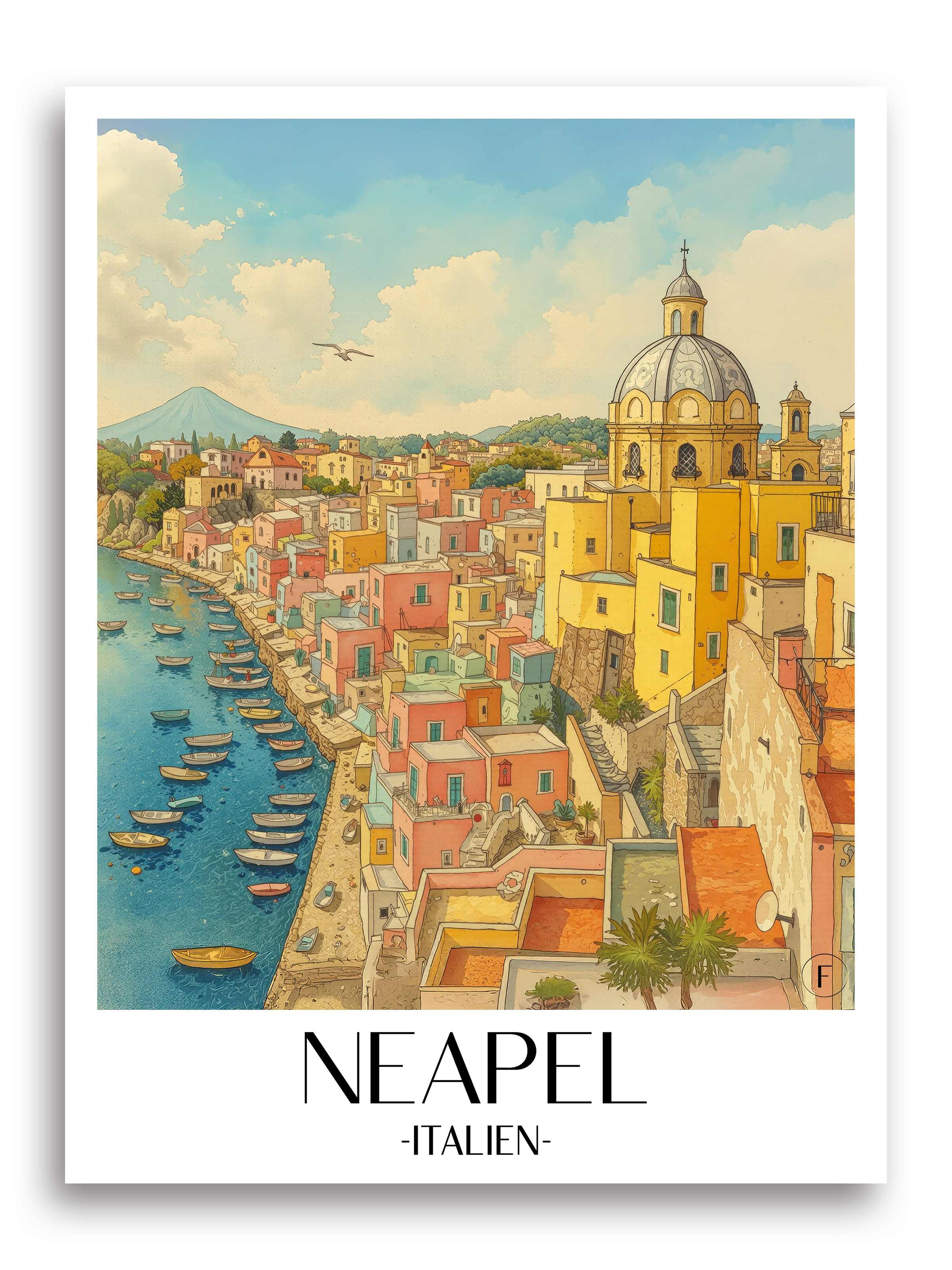 neapel-italien-poster-aquarell