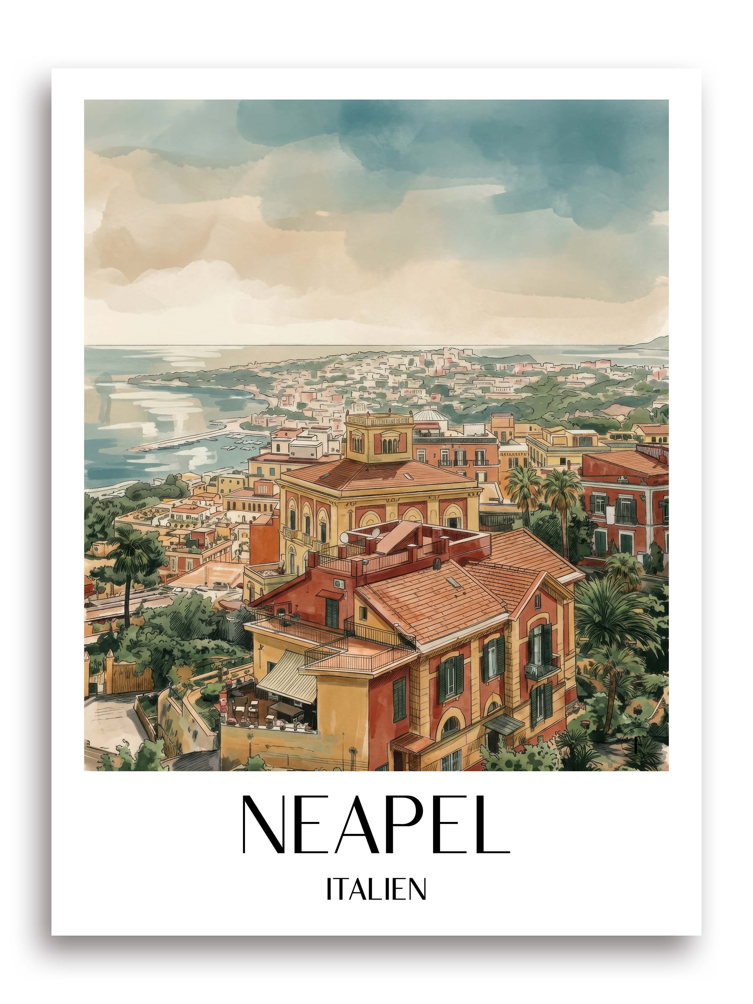 neapel-italien-poster-aquarell