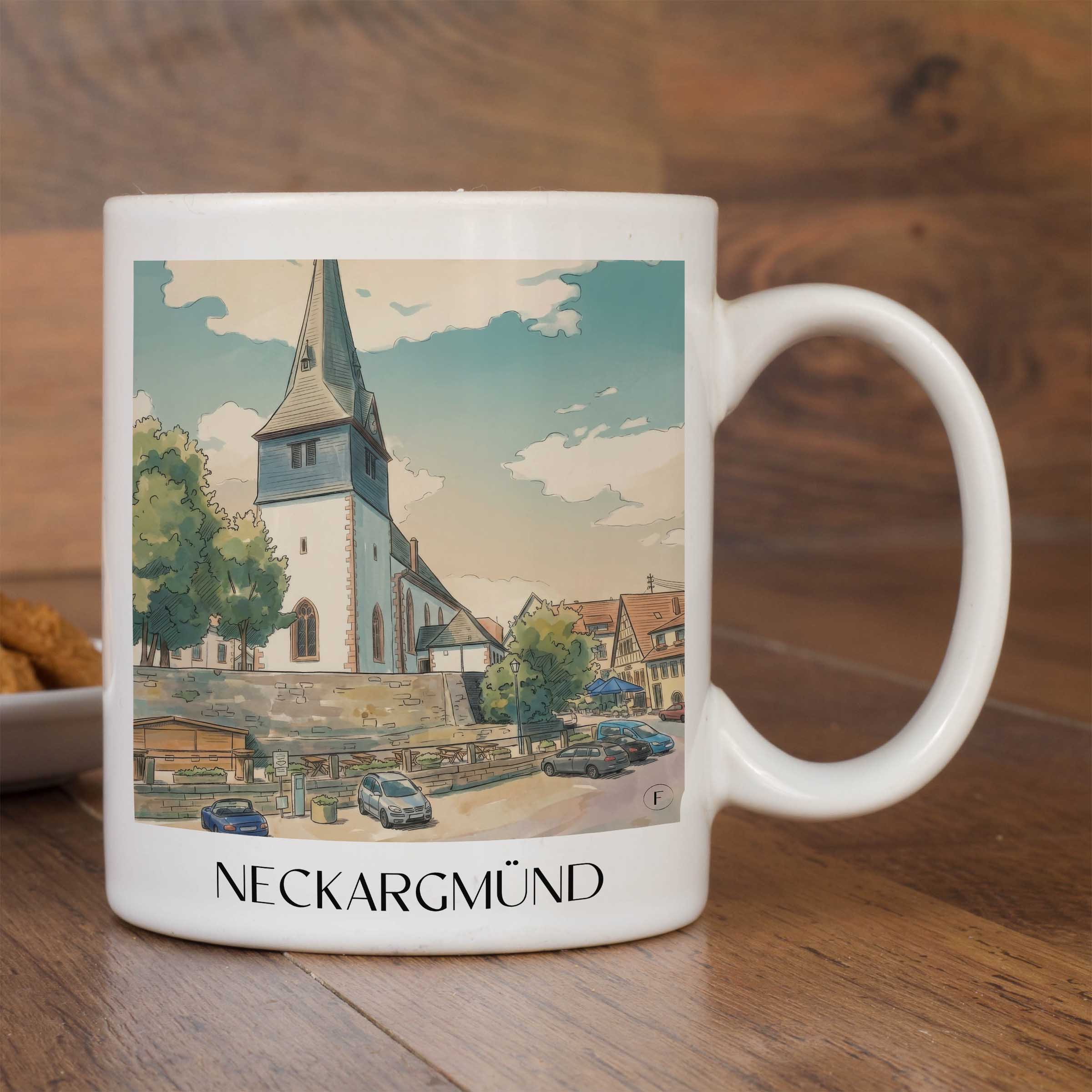 neckargmünd-neckartal-deutschland-kaffeebecher-aquarell