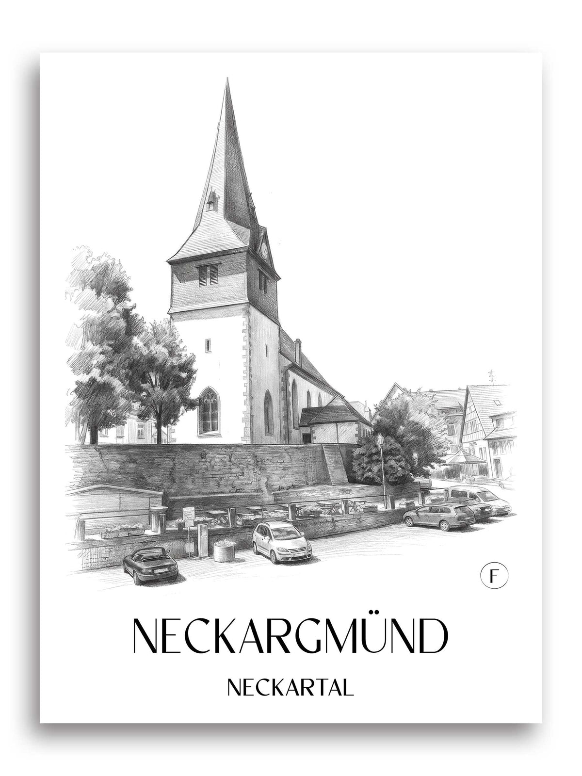 neckargmünd-neckartal-deutschland-poster-bleistift-zeichnung-drawing