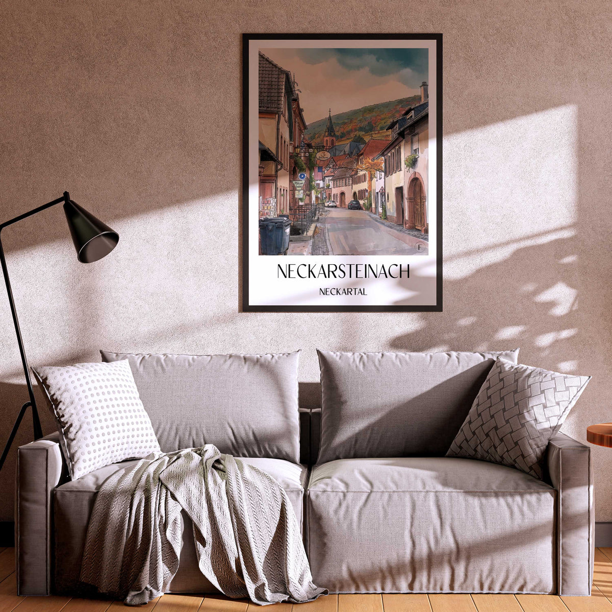 neckarsteinach-neckartal-deutschland-poster-aquarell