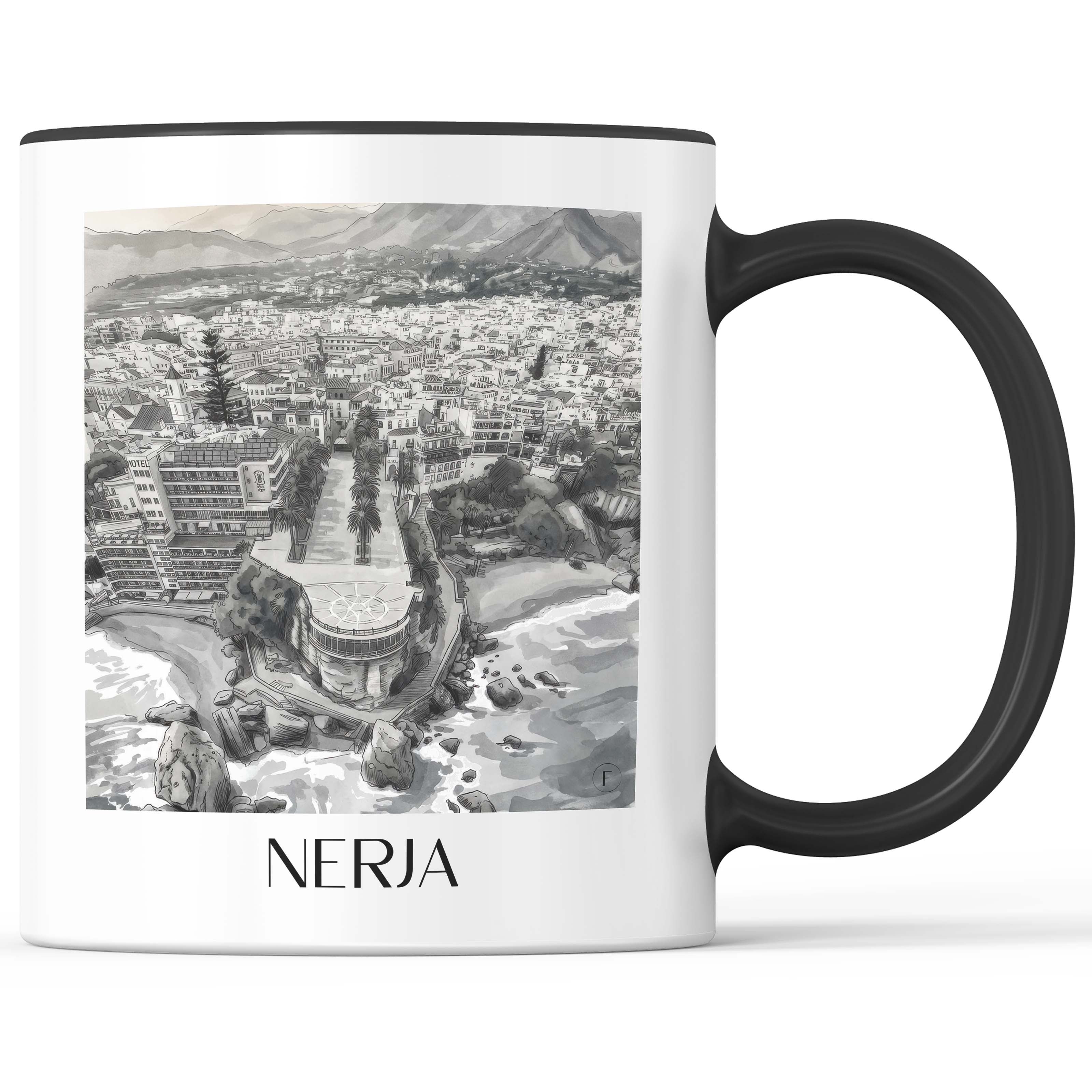 nerja-spanien-spanien-kaffeebecher-aquarell-schwarz-weiss