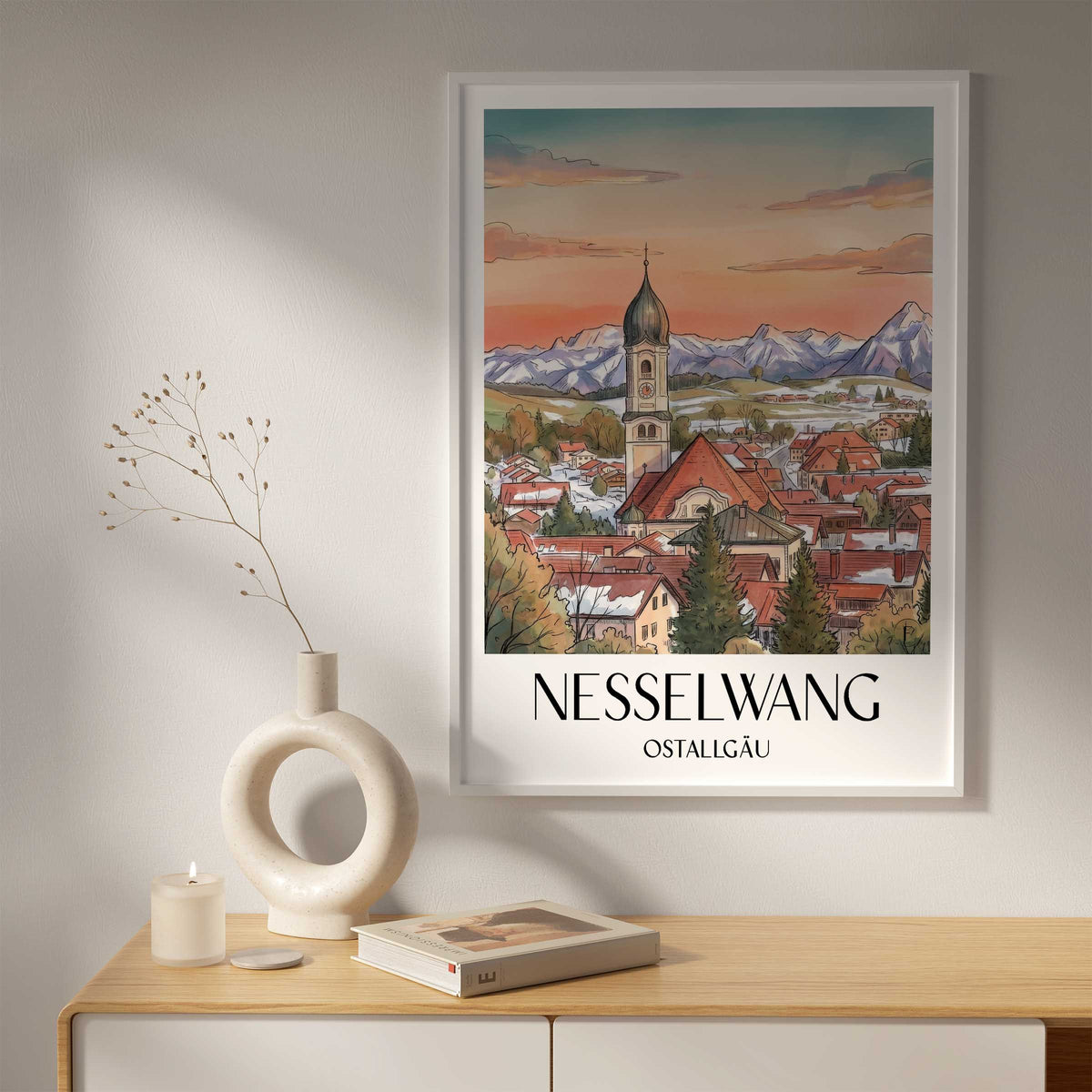 nesselwang-ostallgäu-deutschland-poster-aquarell