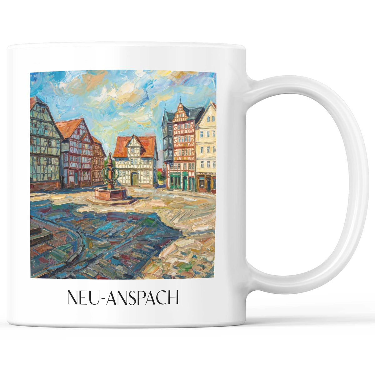 Neu-anspach Kaffeebecher - Taunus - Deutschland Becher - Kaffeetasse im Ölgemälde Stil - favplace