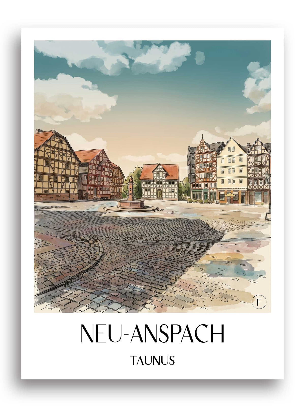 neu-anspach-taunus-deutschland-poster-aquarell