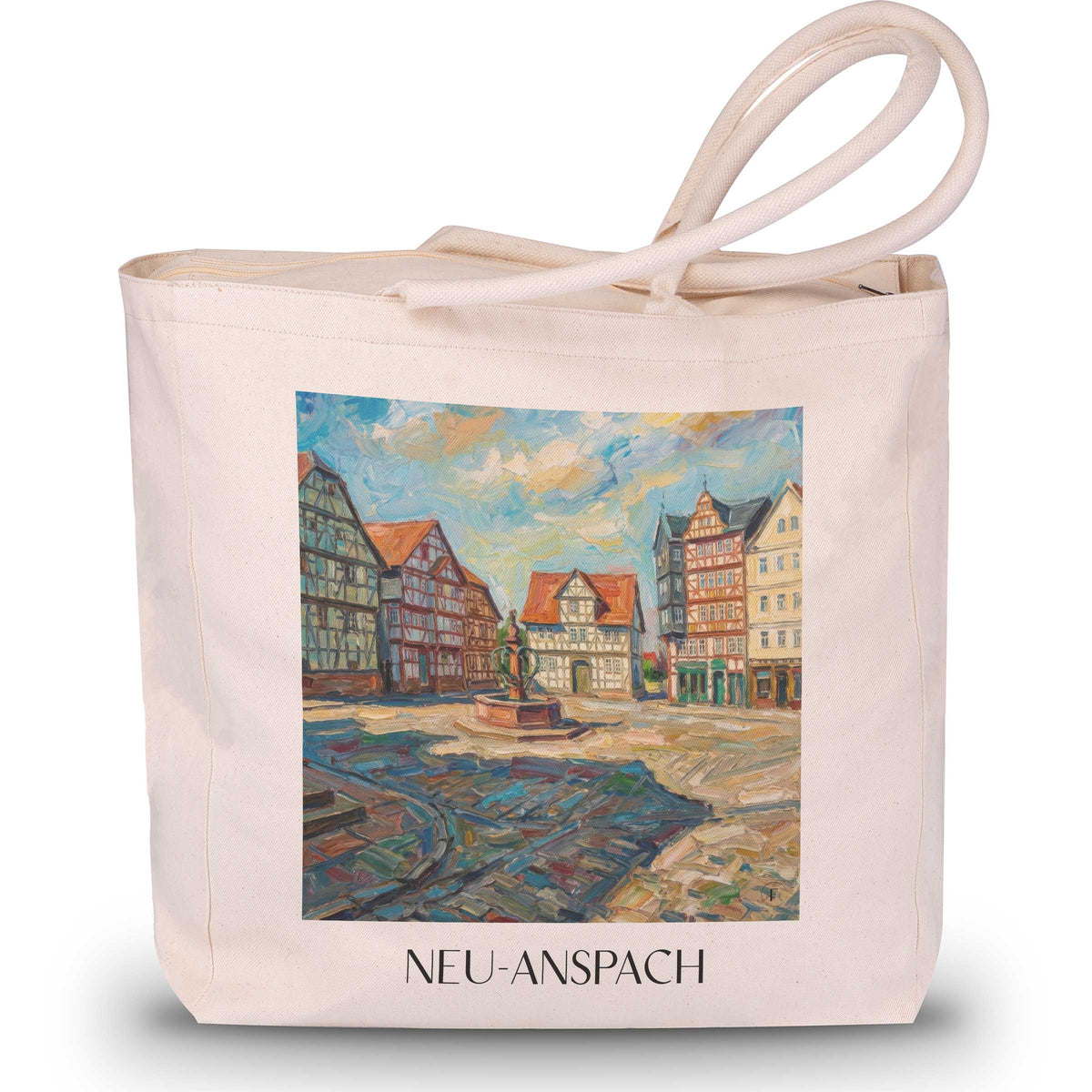Neu-anspach Shopping Tasche - Taunus - Deutschland Tote Bag - Einkaufstasche im Ölgemälde Stil - favplace