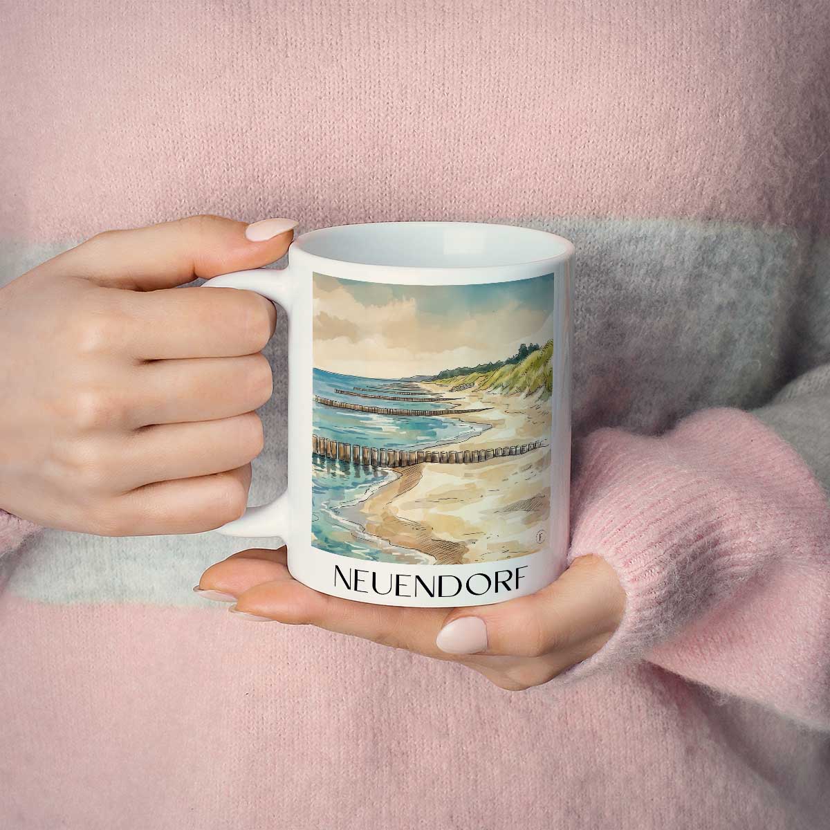 neuendorf-hiddensee-deutschland-kaffeebecher-aquarell