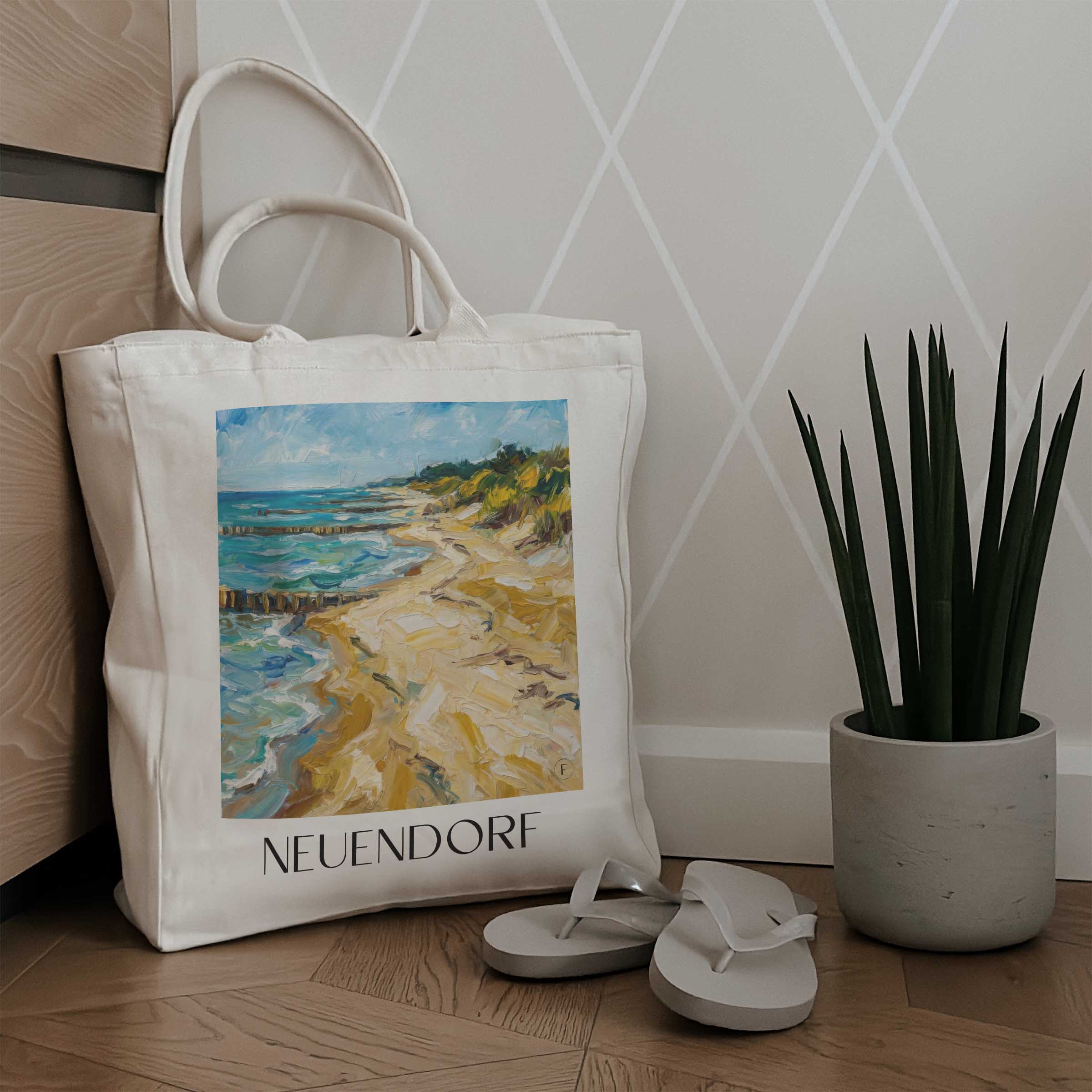 neuendorf-hiddensee-deutschland-einkaufstasche-oil-painting-oelgemaelde