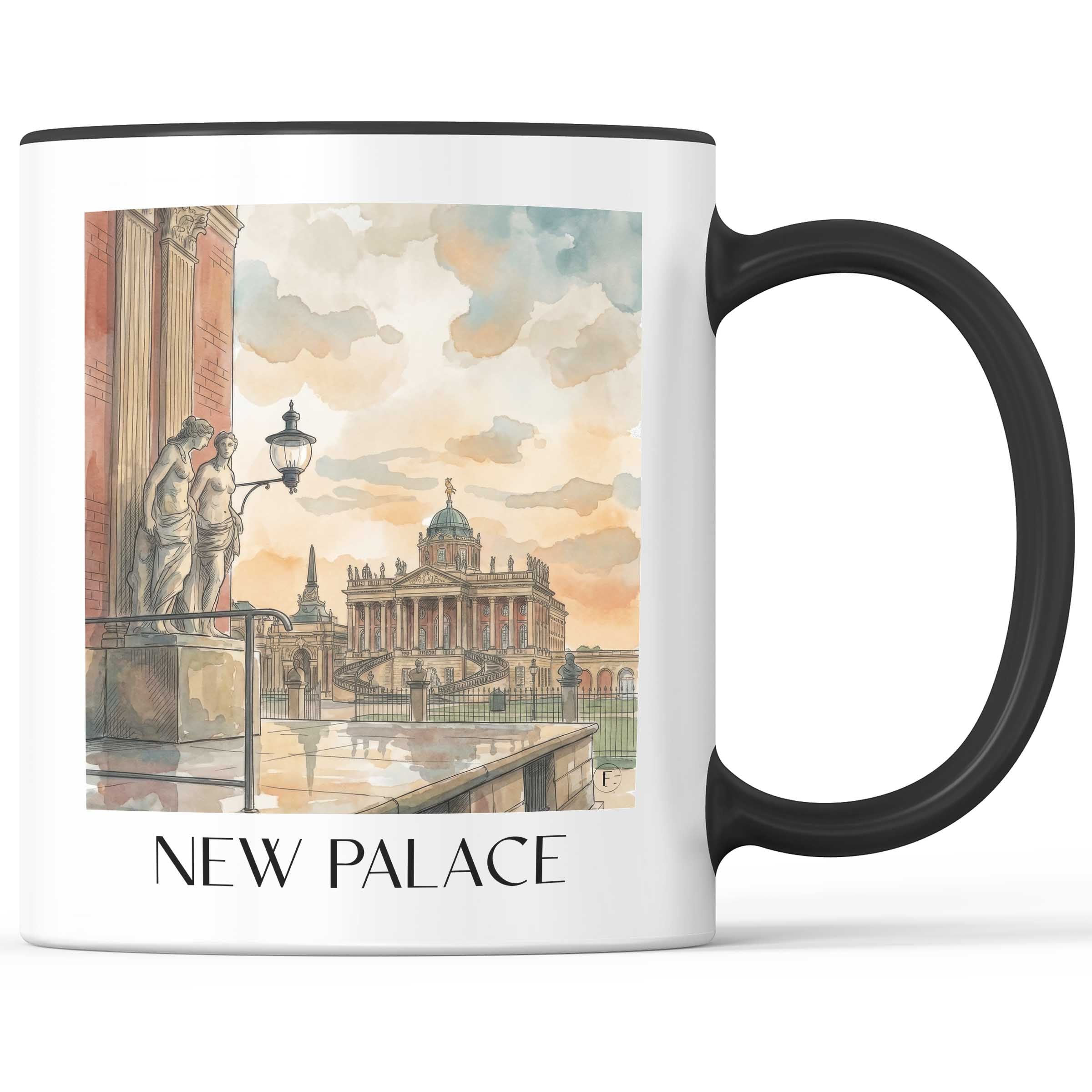 Neues Palais Kaffeebecher - Potsdam - Deutschland Becher - Kaffeetasse im Aquarell Stil - favplace