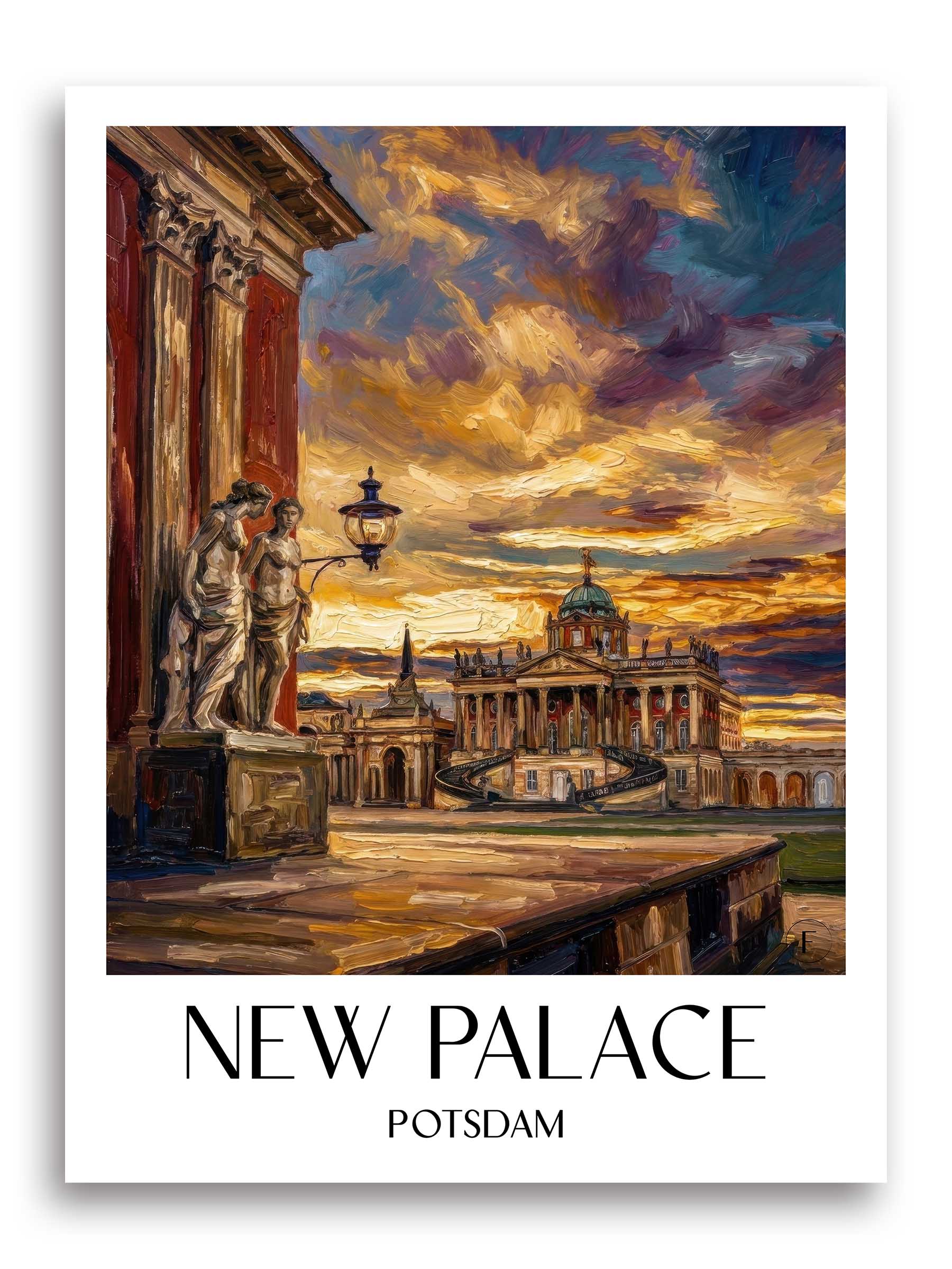 Neues Palais Poster - Potsdam - Deutschland Kunstdruck - Ölgemälde von A4 bis A1 - favplace