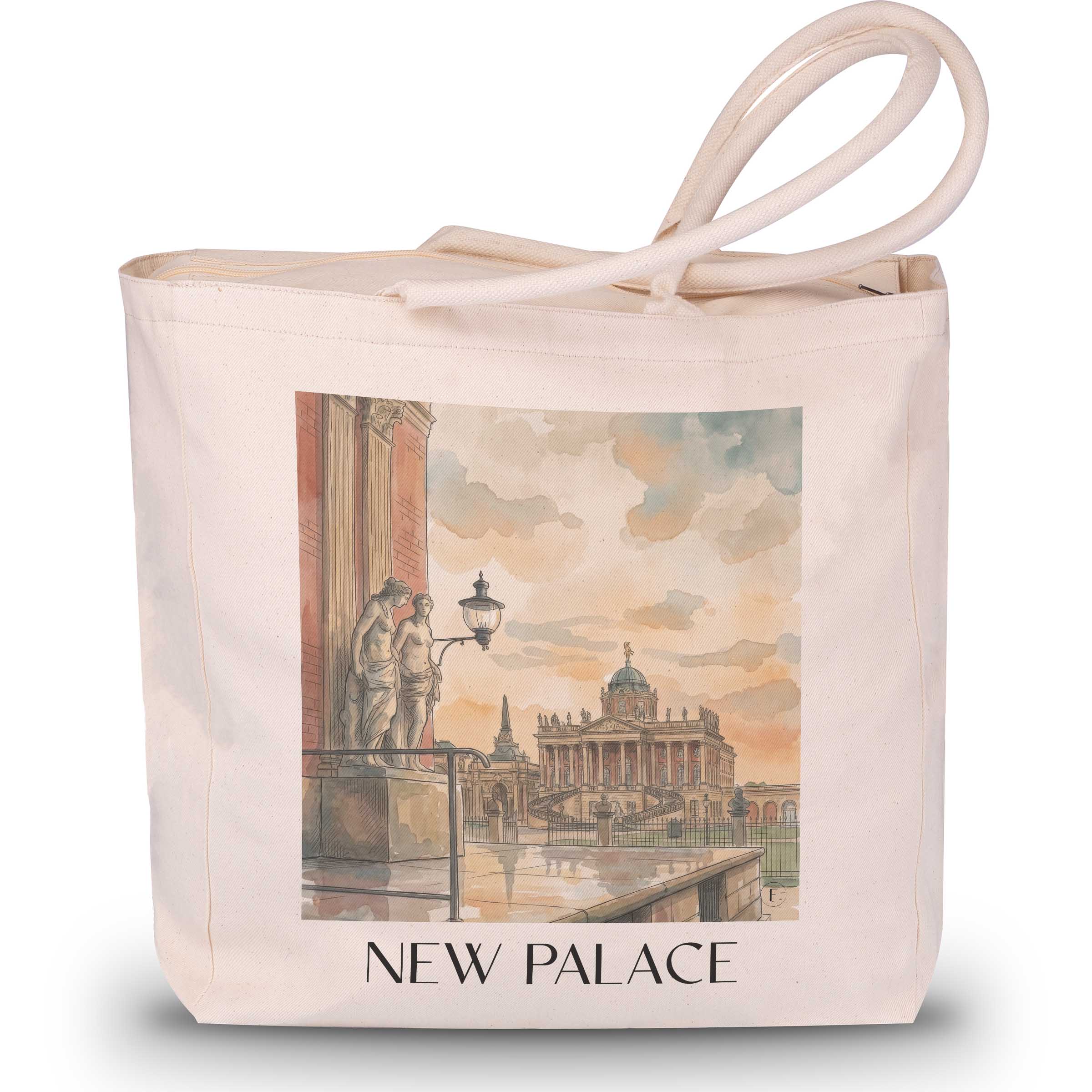 Neues Palais Shopping Tasche - Potsdam - Deutschland Tote Bag - Einkaufstasche im Aquarell Stil - favplace