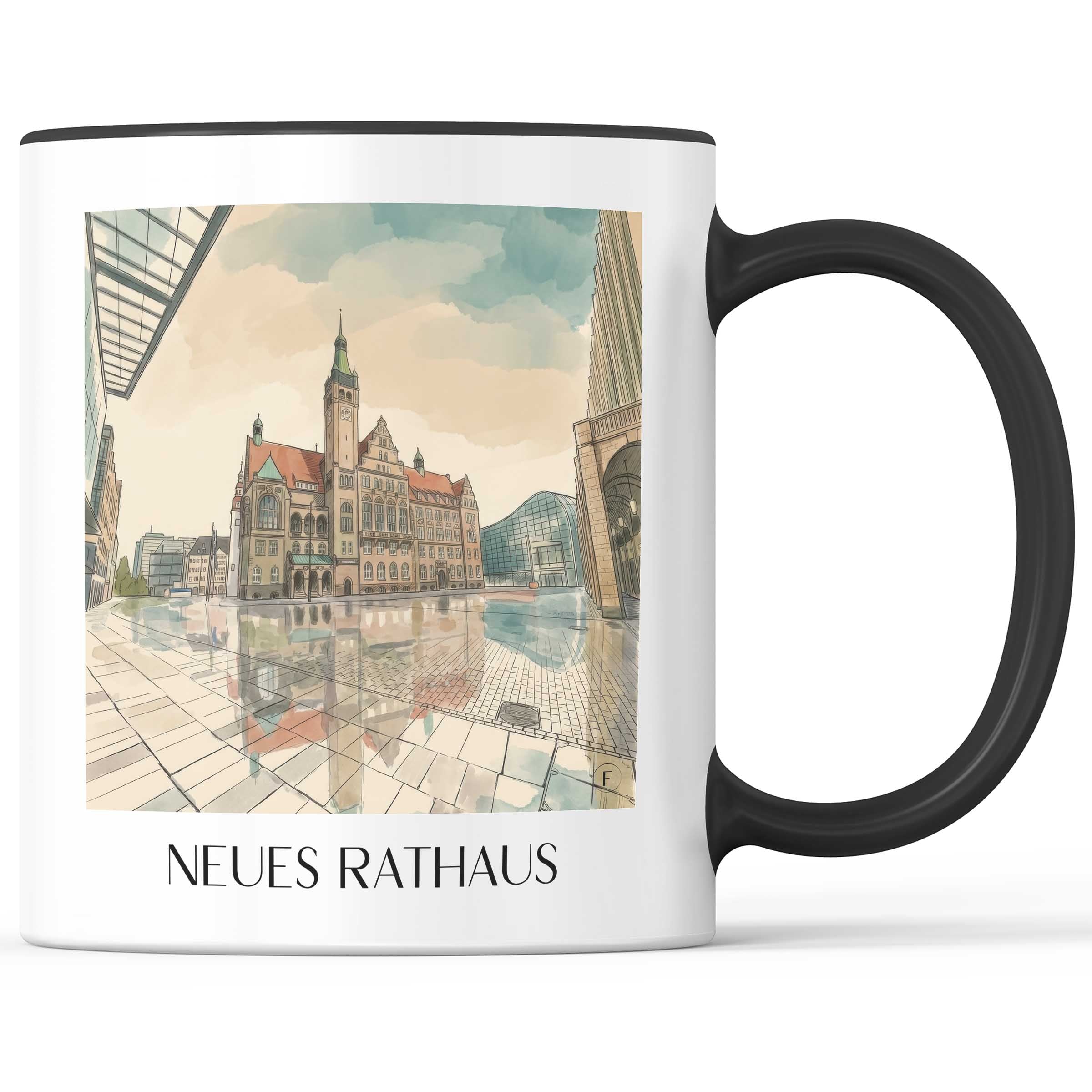 neues-rathaus-chemnitz-deutschland-kaffeebecher-aquarell