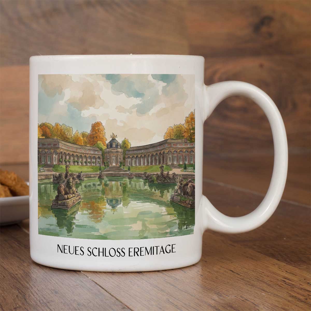 neues-schloss-eremitage-bayreuth-deutschland-kaffeebecher-aquarell