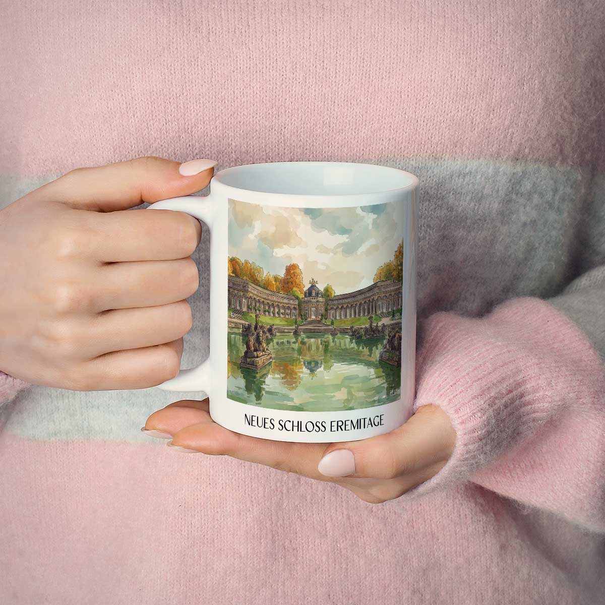 neues-schloss-eremitage-bayreuth-deutschland-kaffeebecher-aquarell