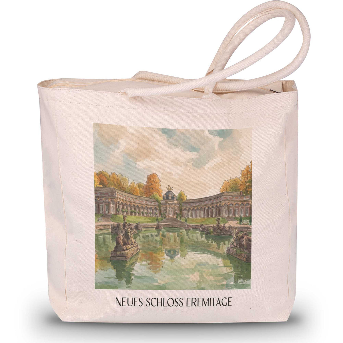 neues-schloss-eremitage-bayreuth-deutschland-einkaufstasche-aquarell