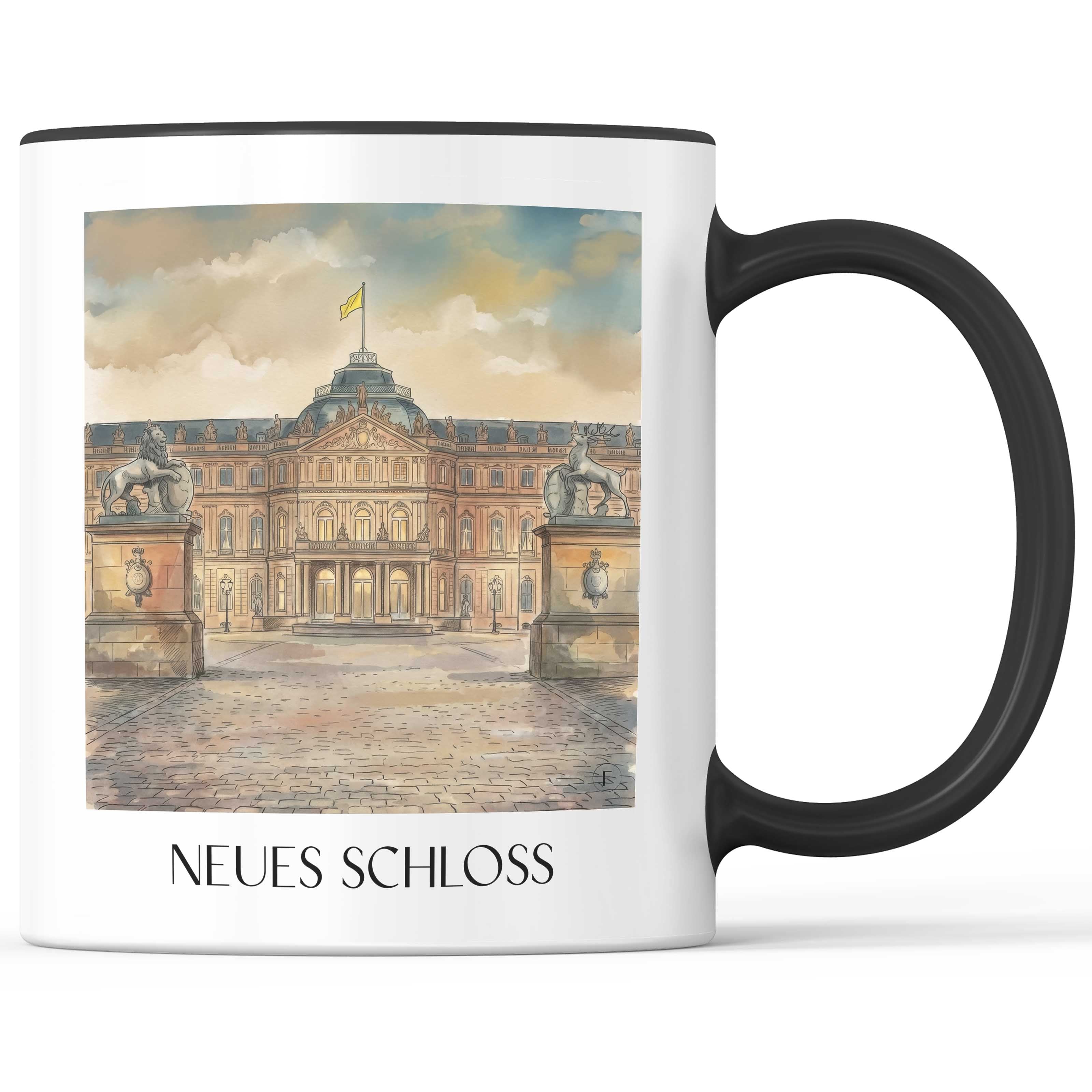 neues-schloss-stuttgart-deutschland-kaffeebecher-aquarell