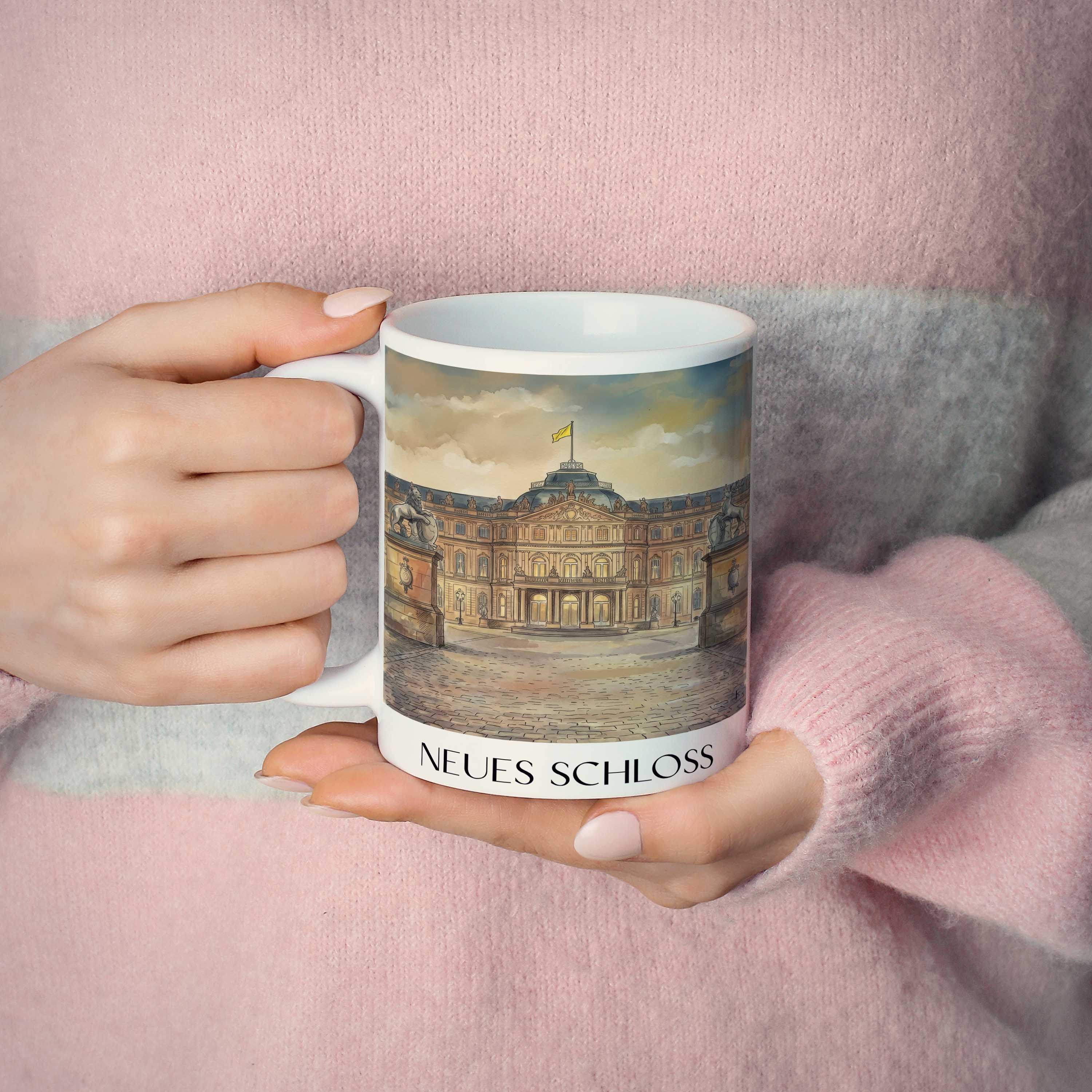 neues-schloss-stuttgart-deutschland-kaffeebecher-aquarell
