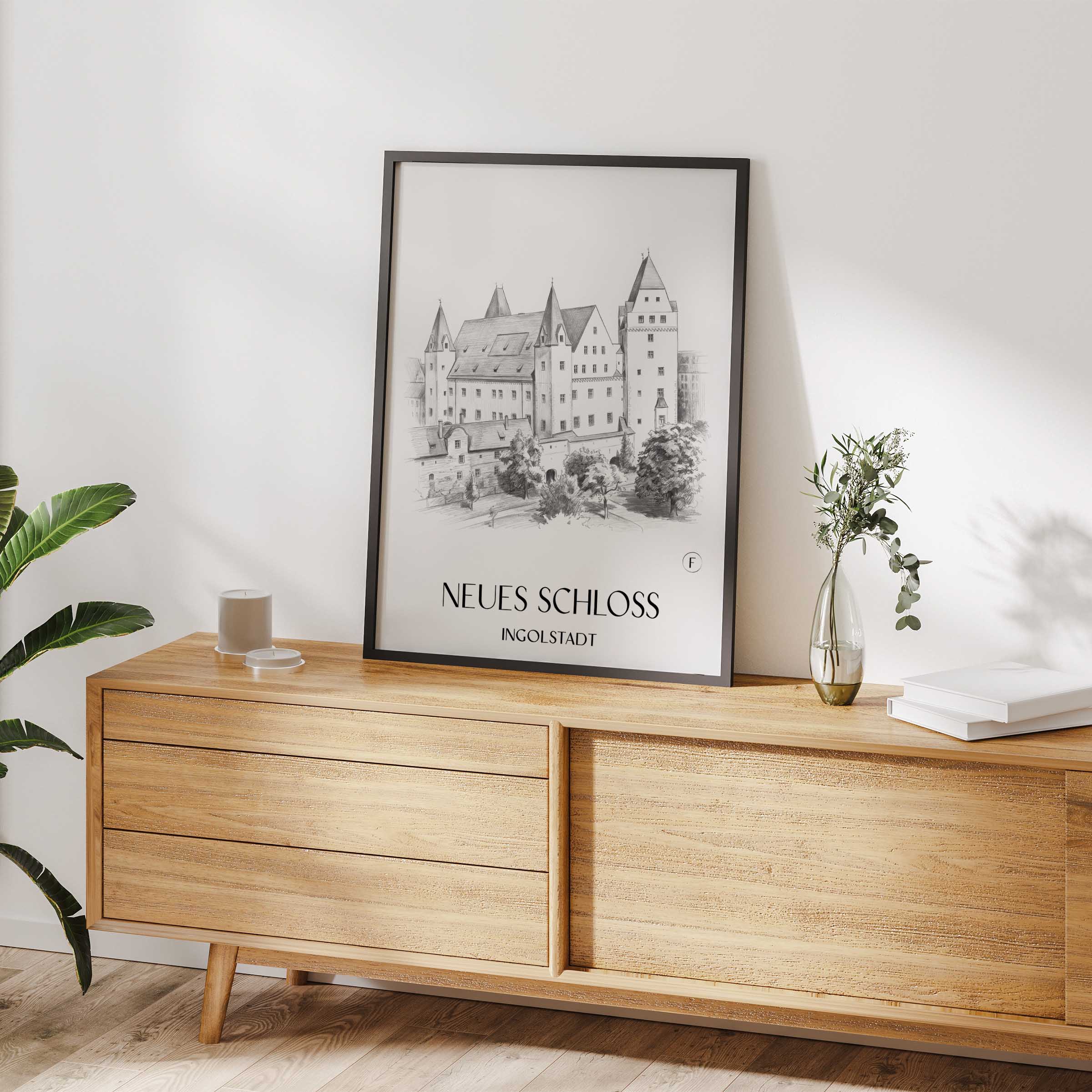 neues-schloss-ingolstadt-deutschland-poster-bleistift-zeichnung-drawing