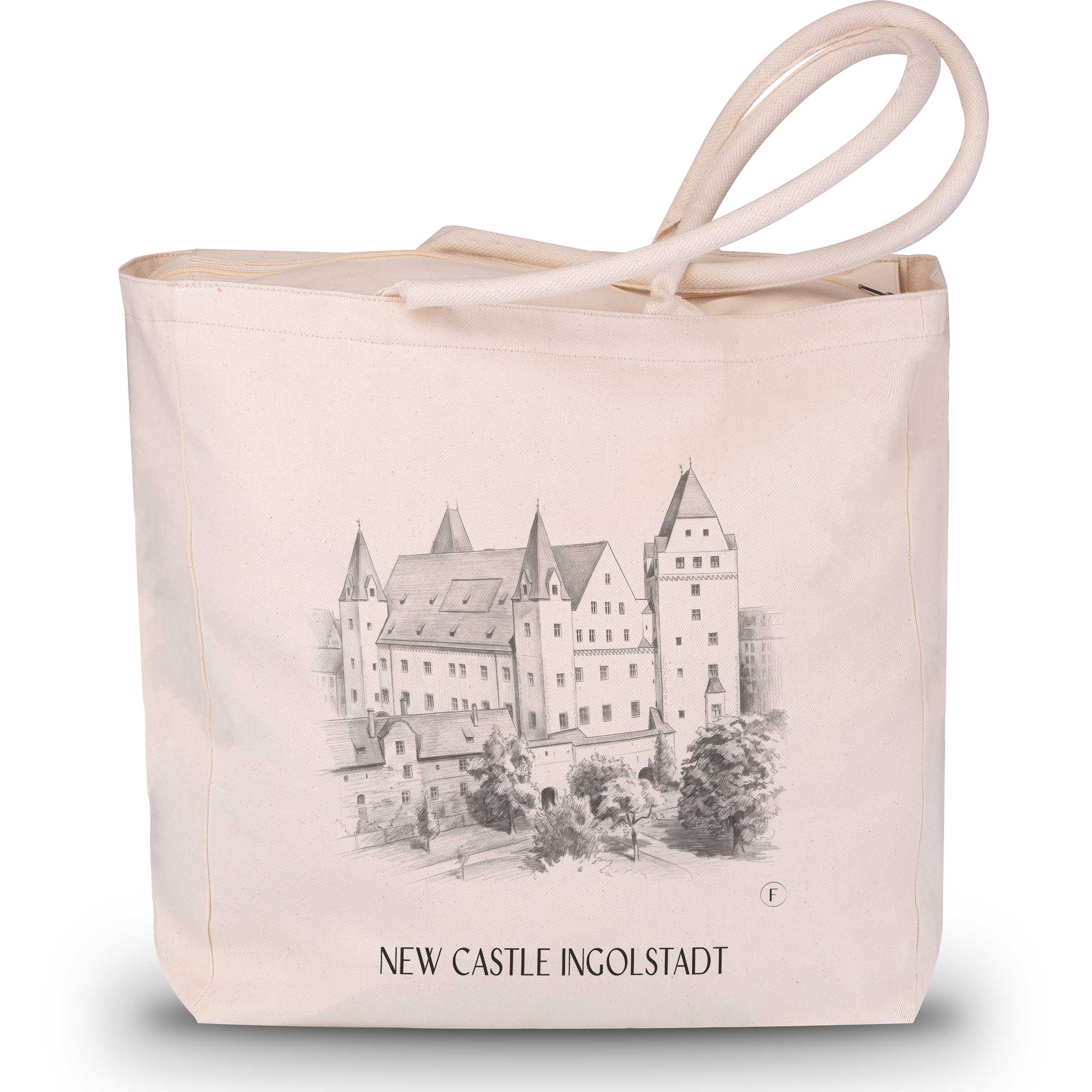 Neues Schloss Shopping Tasche - Ingolstadt - Deutschland Tote Bag - Einkaufstasche im Zeichnung Stil - favplace