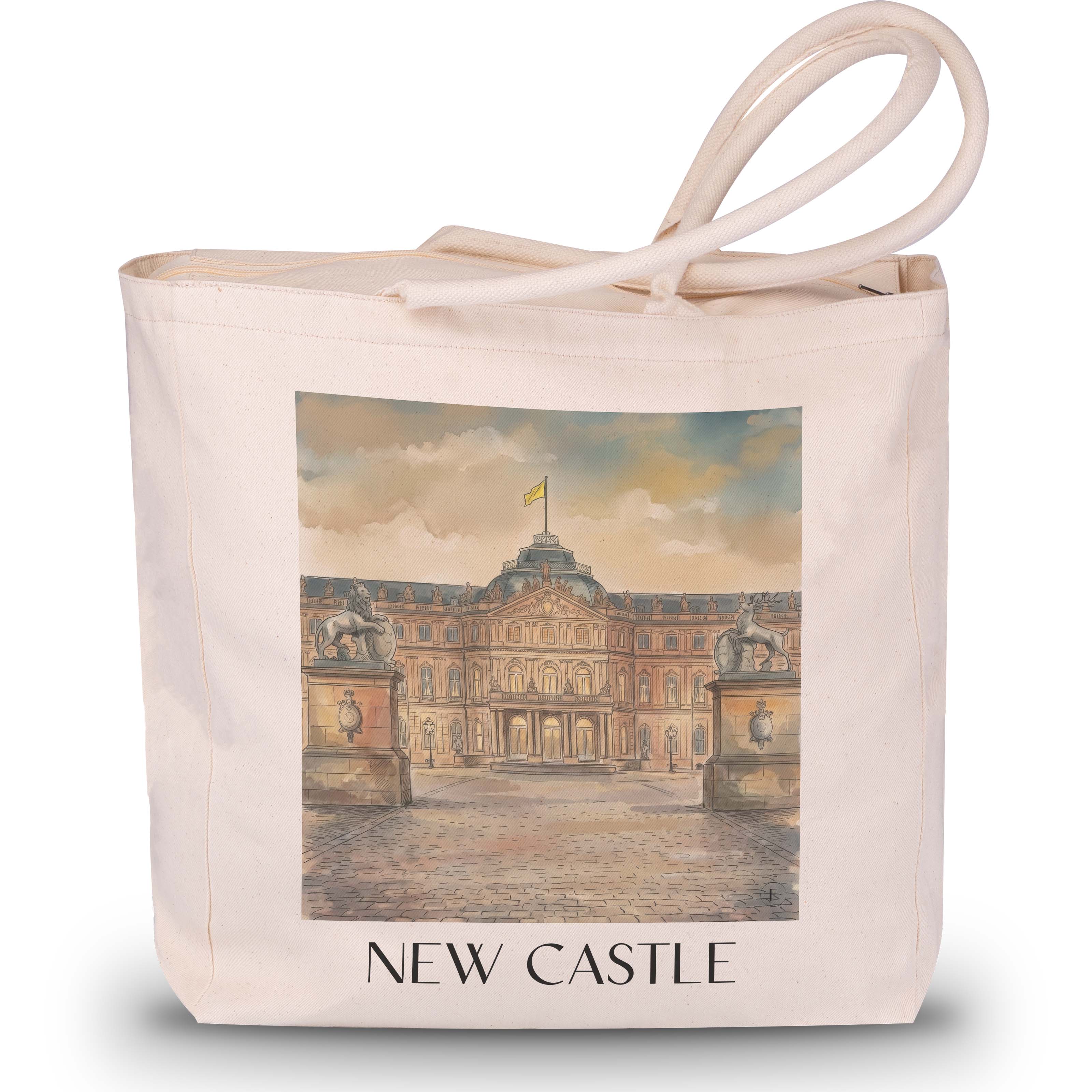 Neues Schloss Shopping Tasche - Stuttgart - Deutschland Tote Bag - Einkaufstasche im Aquarell Stil - favplace