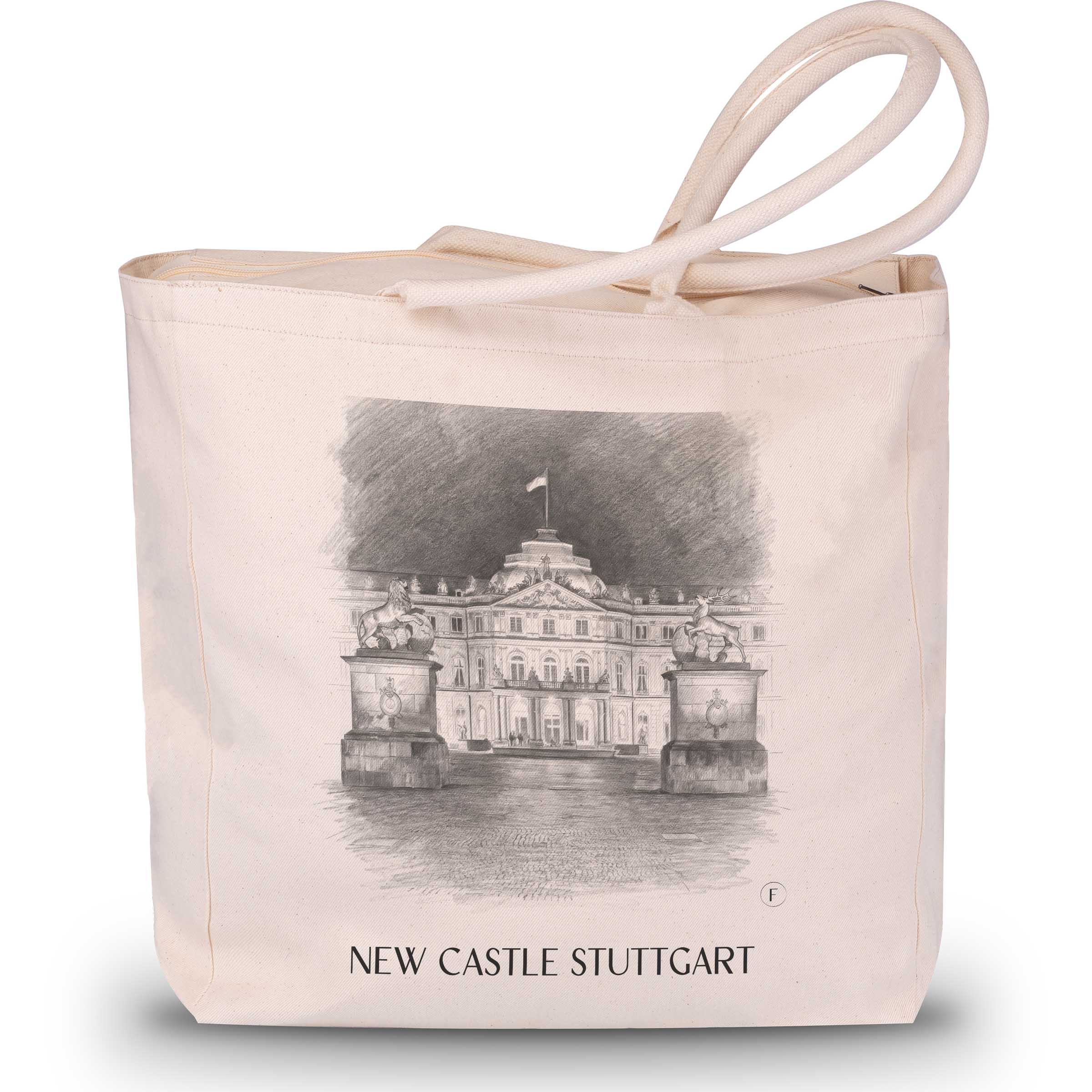 Neues Schloss Shopping Tasche - Stuttgart - Deutschland Tote Bag - Einkaufstasche im Zeichnung Stil