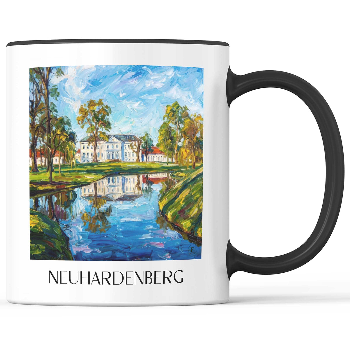 Neuhardenberg Kaffeebecher - Brandenburg - Deutschland Becher - Kaffeetasse im Ölgemälde Stil - favplace