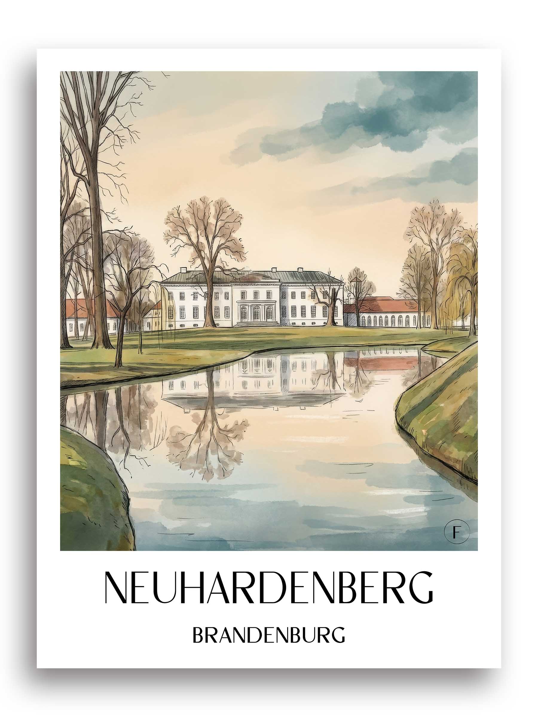 neuhardenberg-brandenburg-deutschland-poster-aquarell