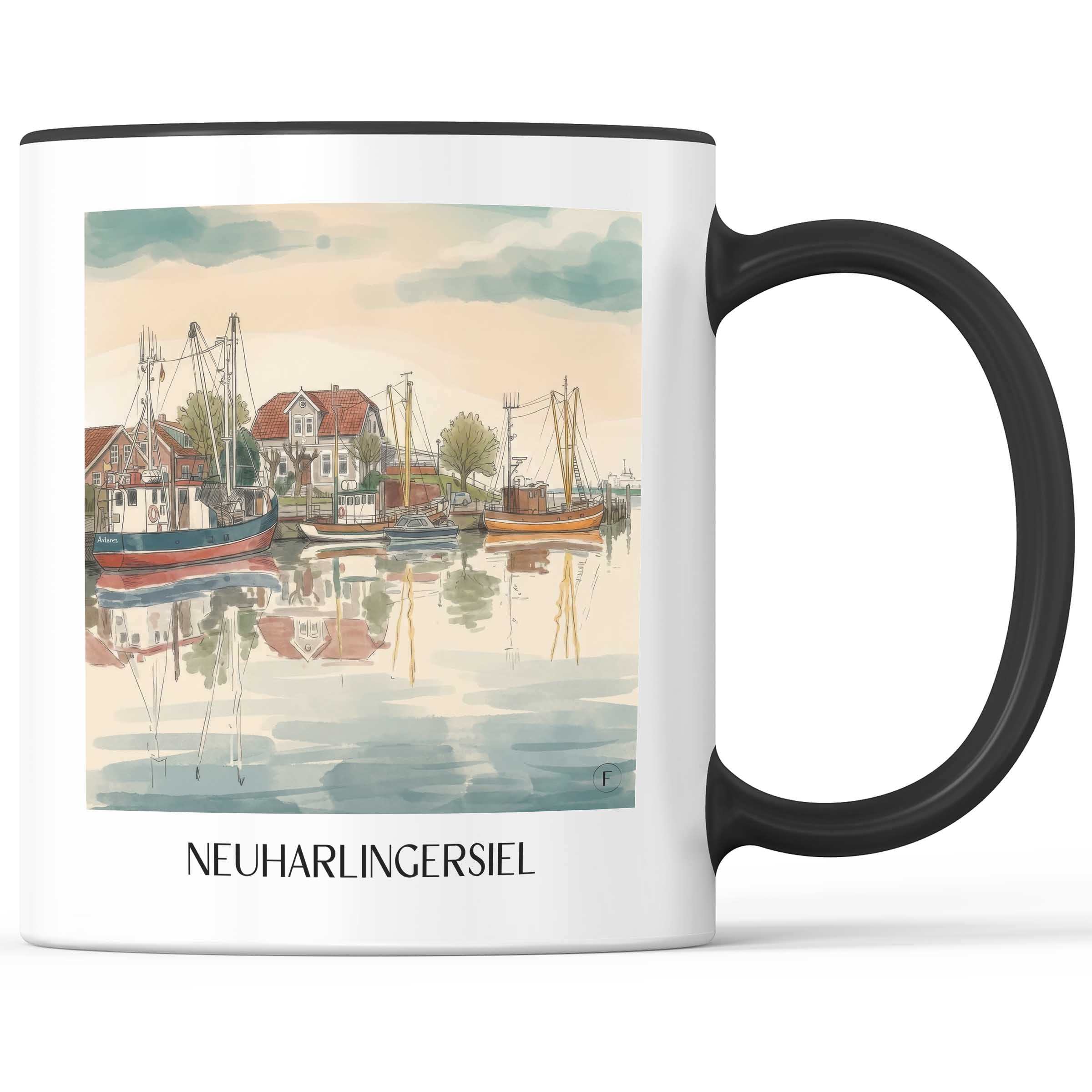 neuharlingersiel-ostfriesland-deutschland-kaffeebecher-aquarell