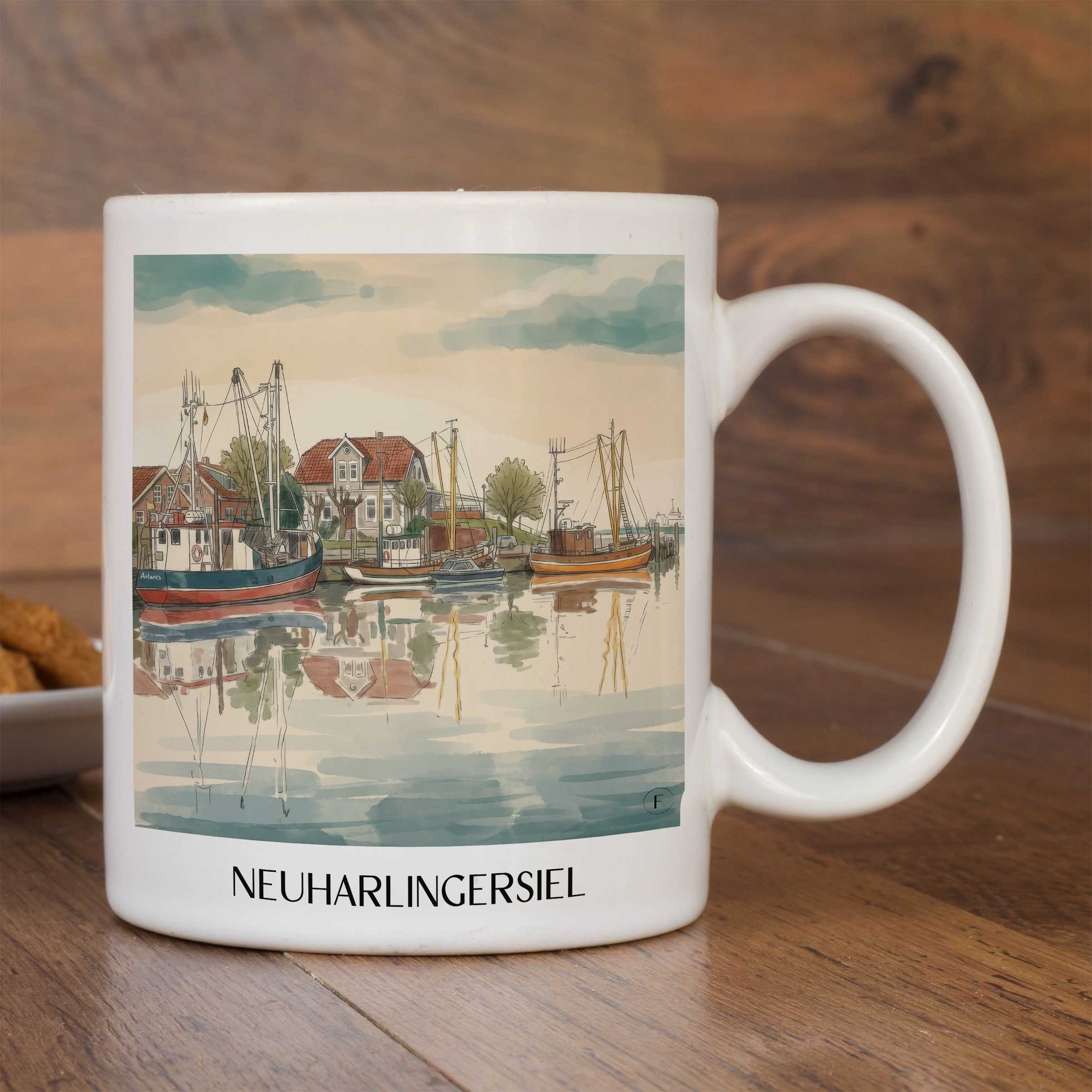 neuharlingersiel-ostfriesland-deutschland-kaffeebecher-aquarell