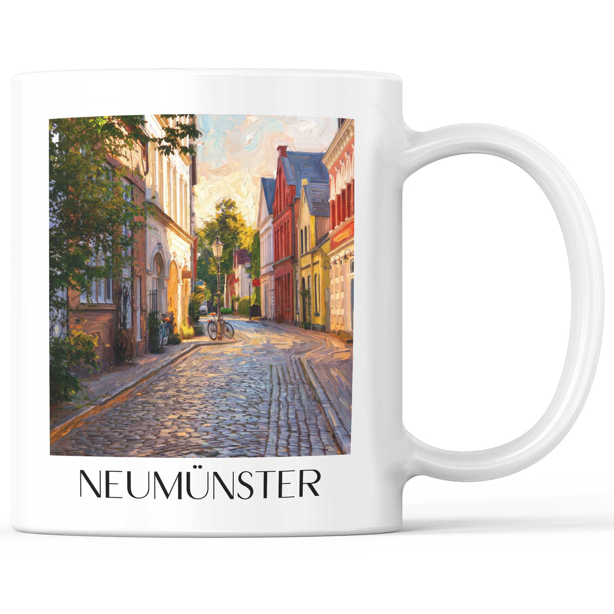 Neumünster Kaffeebecher - Holstein - Deutschland Becher - Kaffeetasse im Ölgemälde Stil