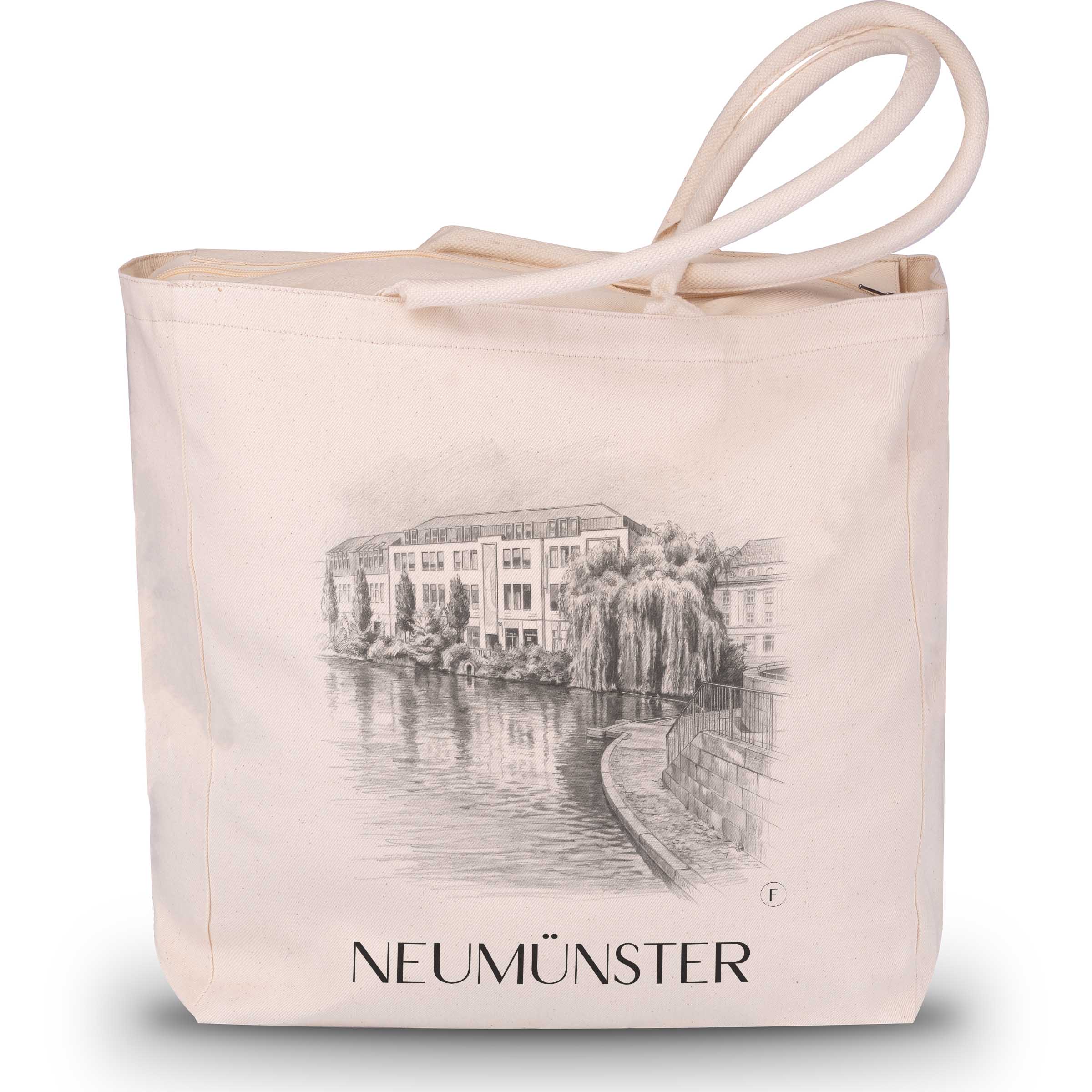 Neumünster Shopping Tasche - Schleswig-Holstein - Deutschland Tote Bag - Einkaufstasche im Zeichnung Stil