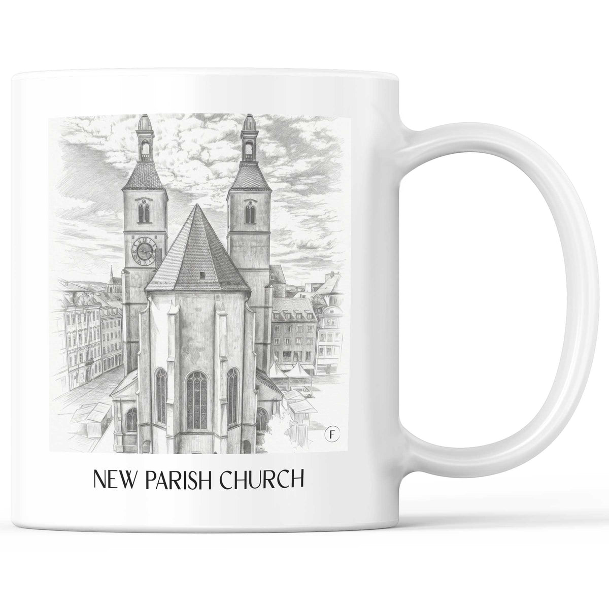 Neupfarrkirche Kaffeebecher - Regensburg - Deutschland Becher - Kaffeetasse im Zeichnung Stil - favplace