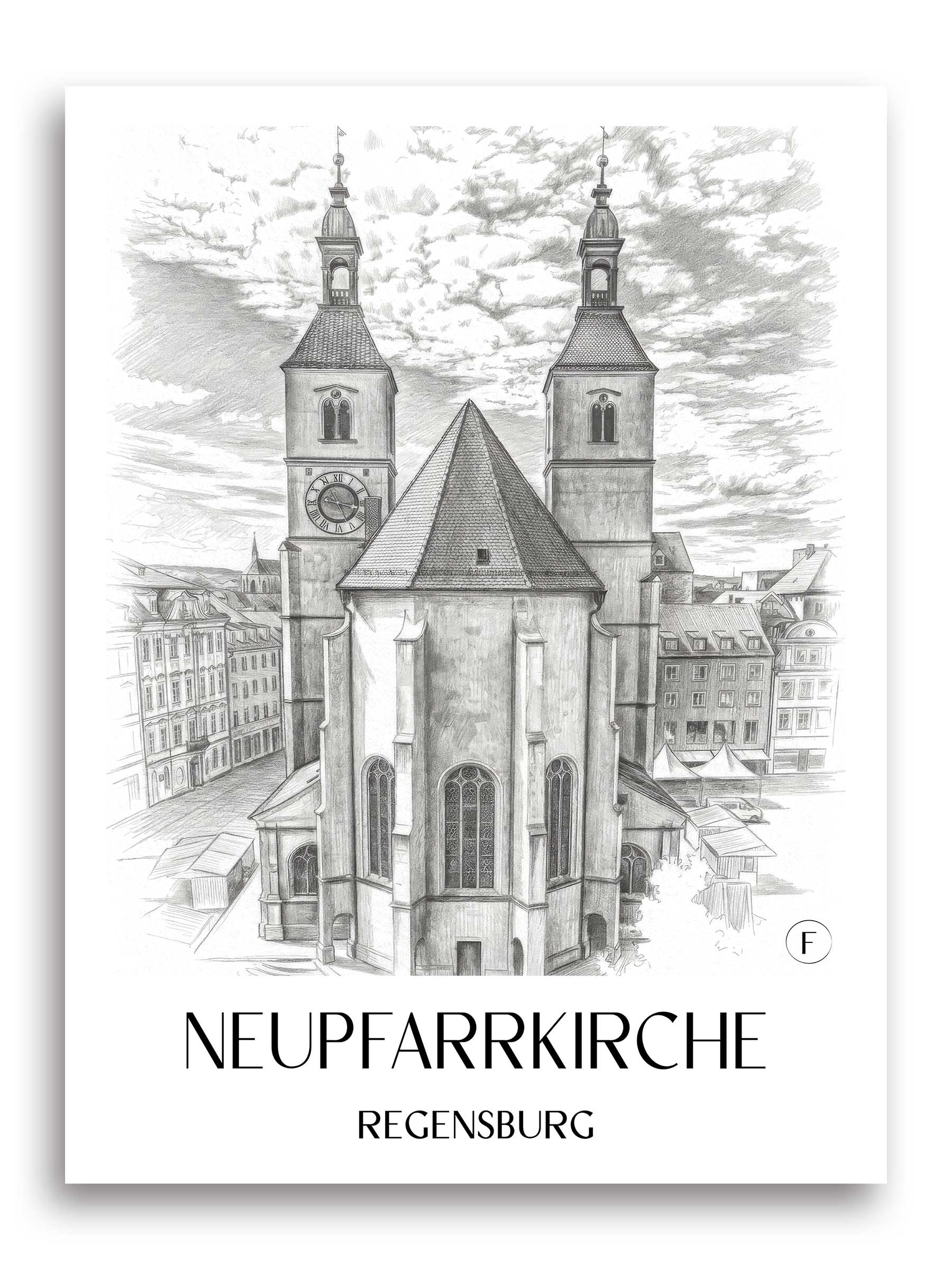 neupfarrkirche-regensburg-deutschland-poster-bleistift-zeichnung-drawing