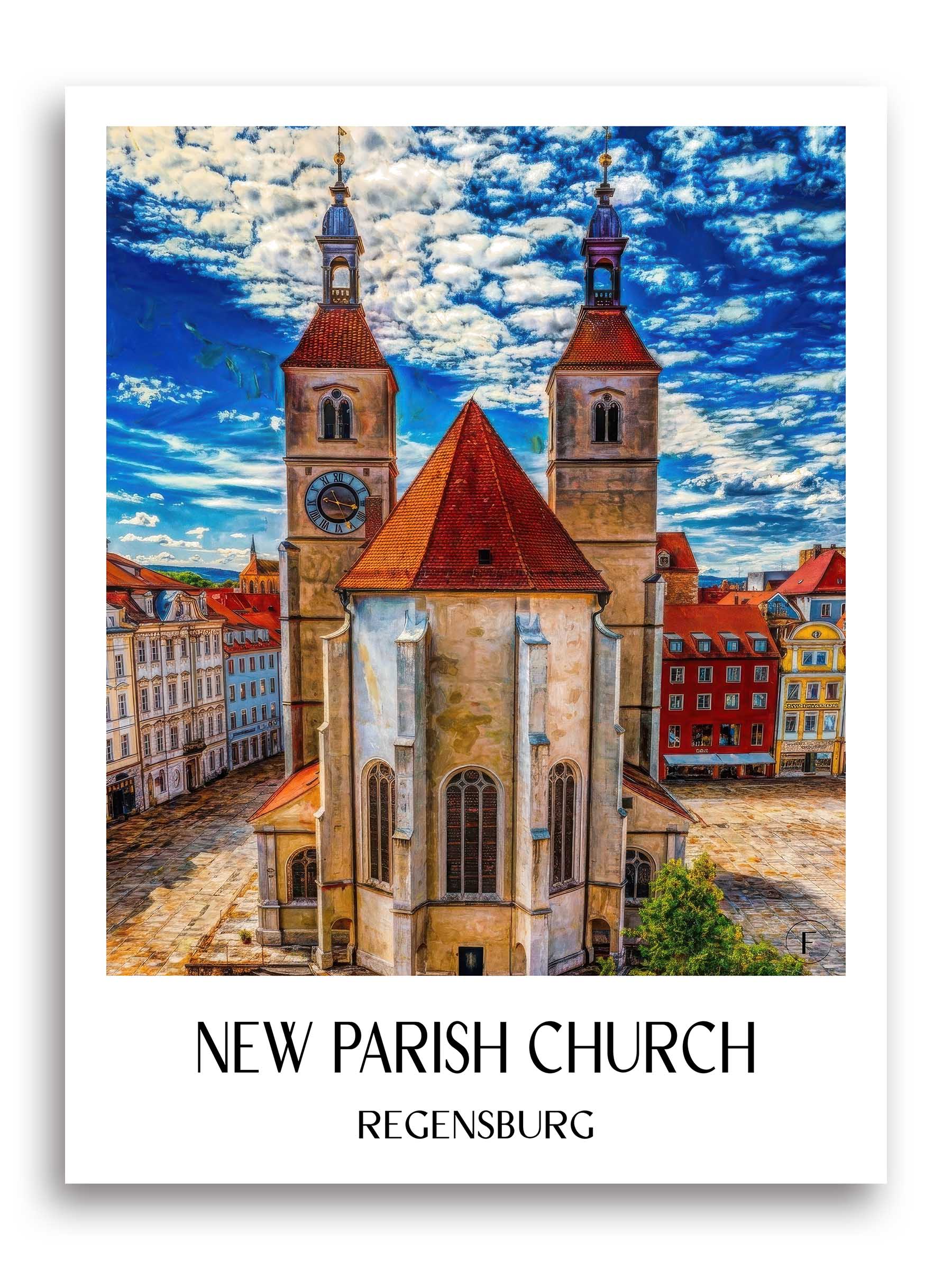Neupfarrkirche Poster - Regensburg - Deutschland Kunstdruck - Ölgemälde von A4 bis A1 - favplace