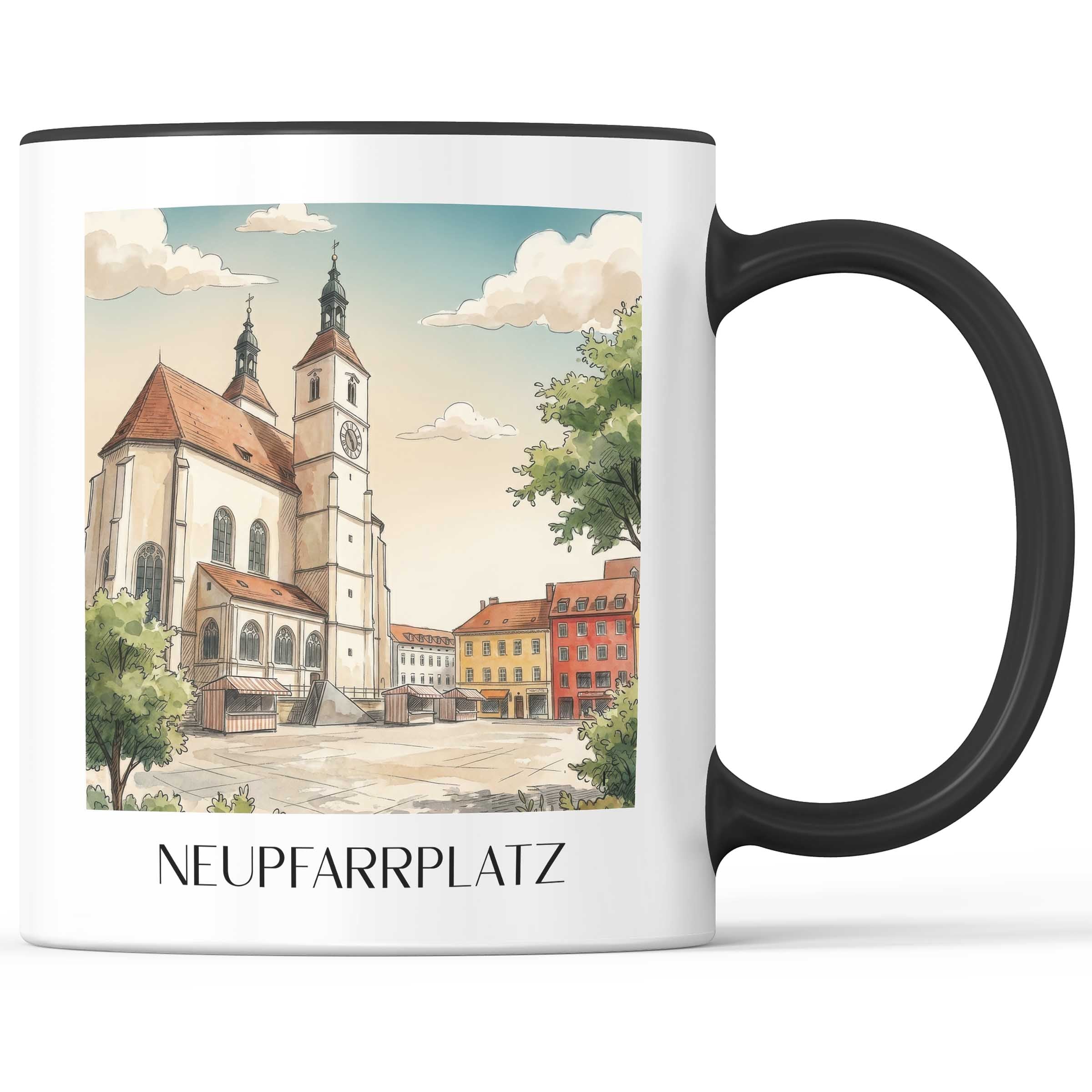 neupfarrplatz-regensburg-deutschland-kaffeebecher-aquarell