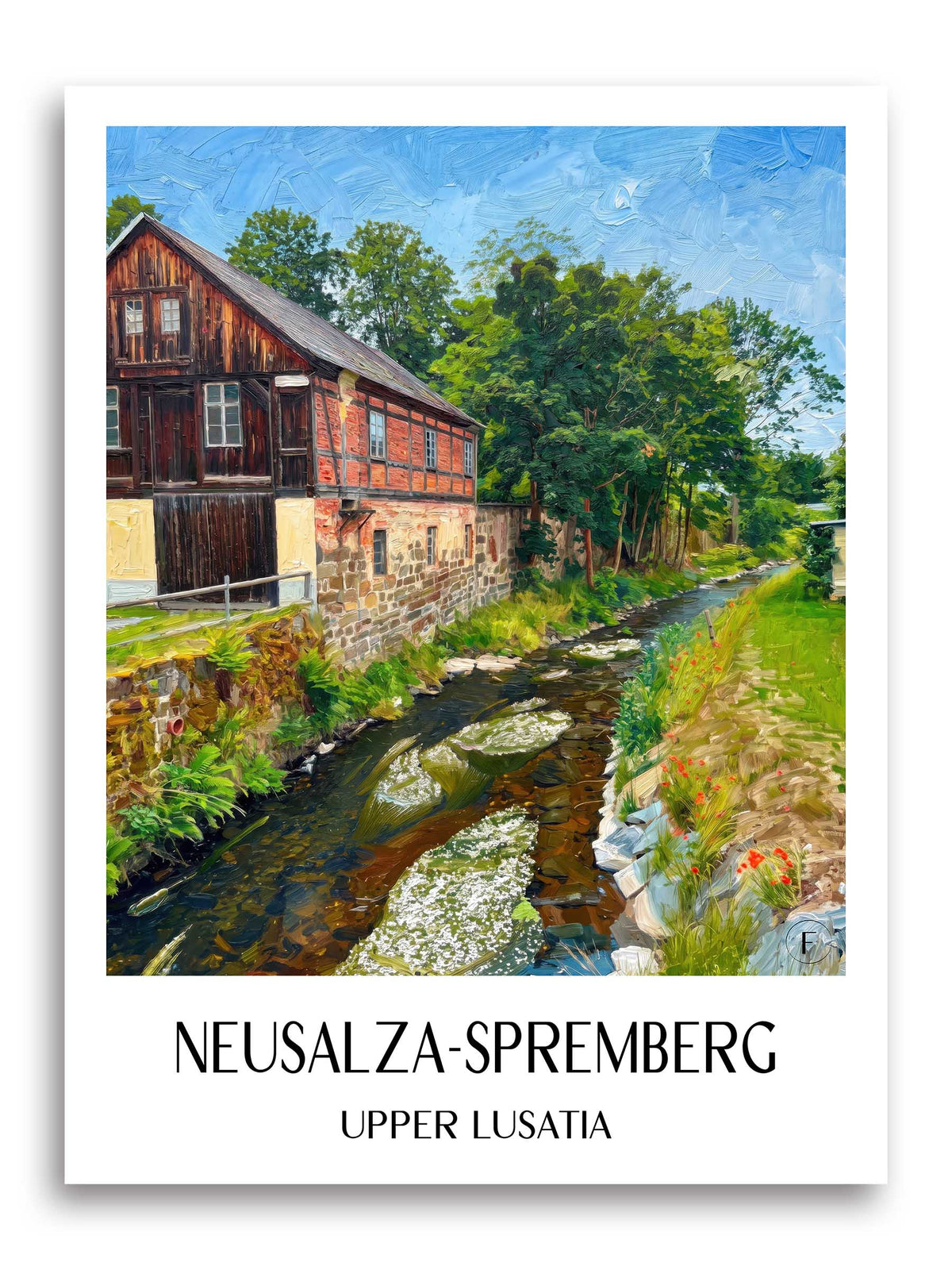 Neusalza-Spremberg Poster - Oberlausitz - Deutschland Kunstdruck - Ölgemälde von A4 bis A1