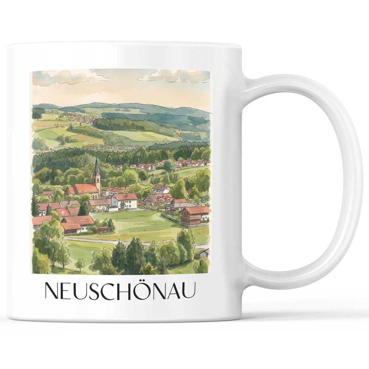 Neuschönau Kaffeebecher - Bayerischer Wald - Deutschland Becher - Kaffeetasse im Aquarell Stil - favplace