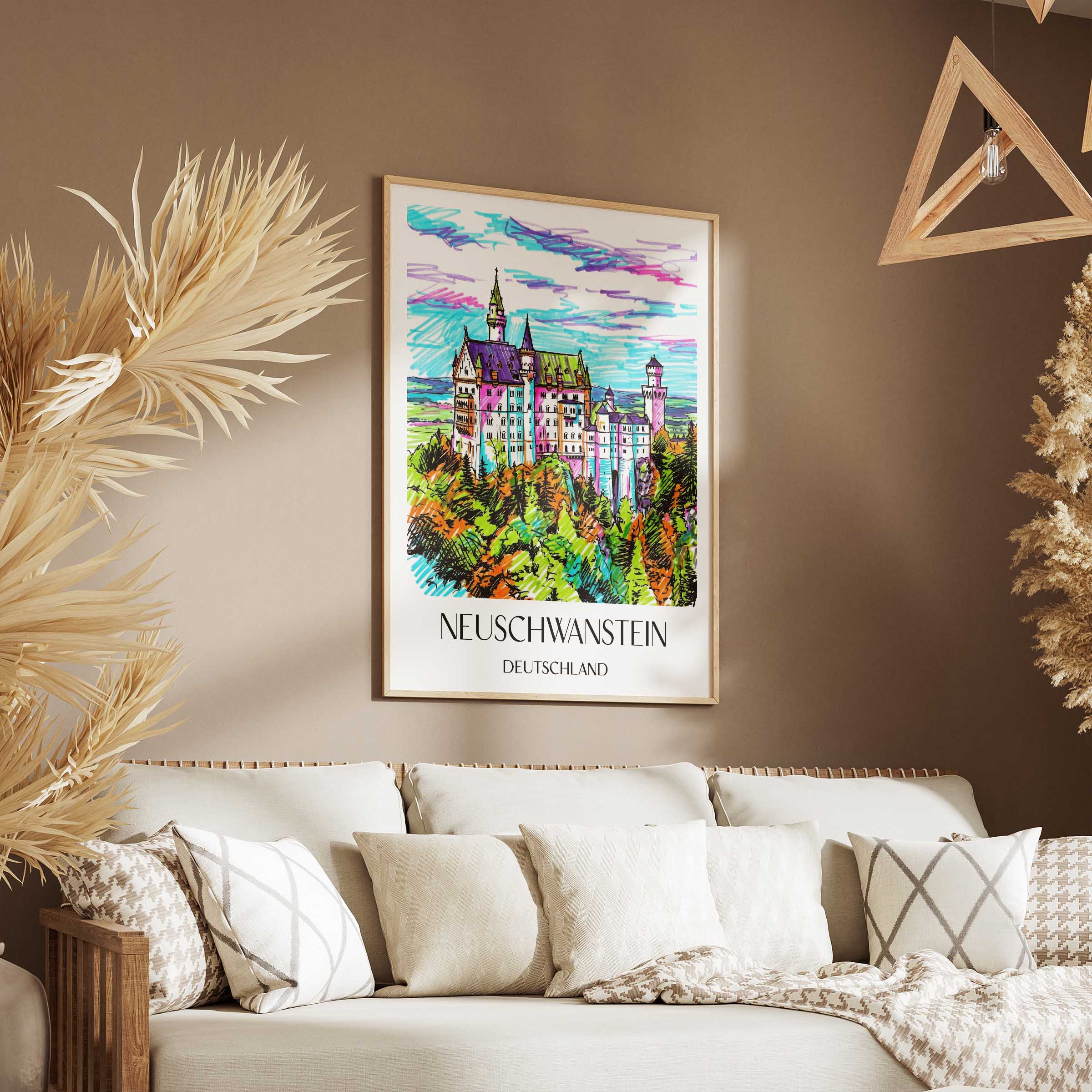 neuschwanstein-deutschland-poster-graffiti