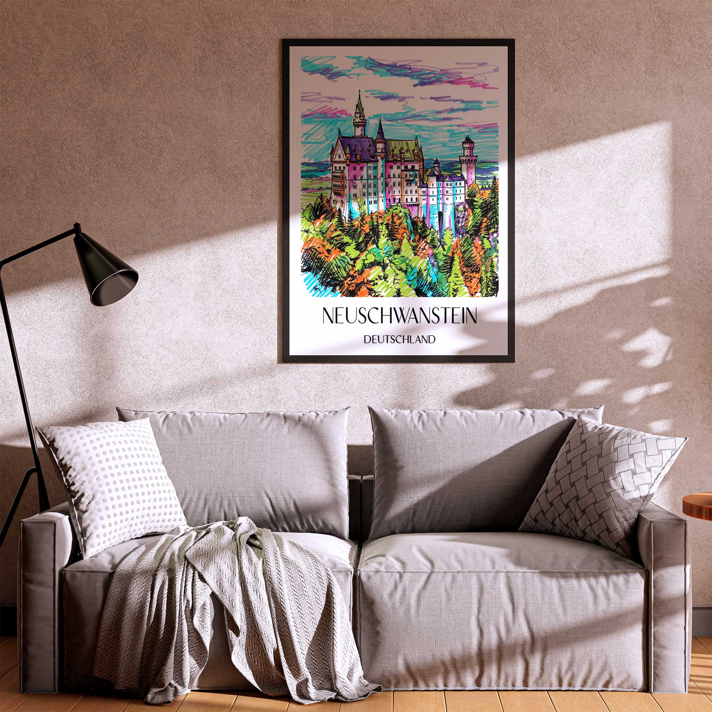 neuschwanstein-deutschland-poster-graffiti