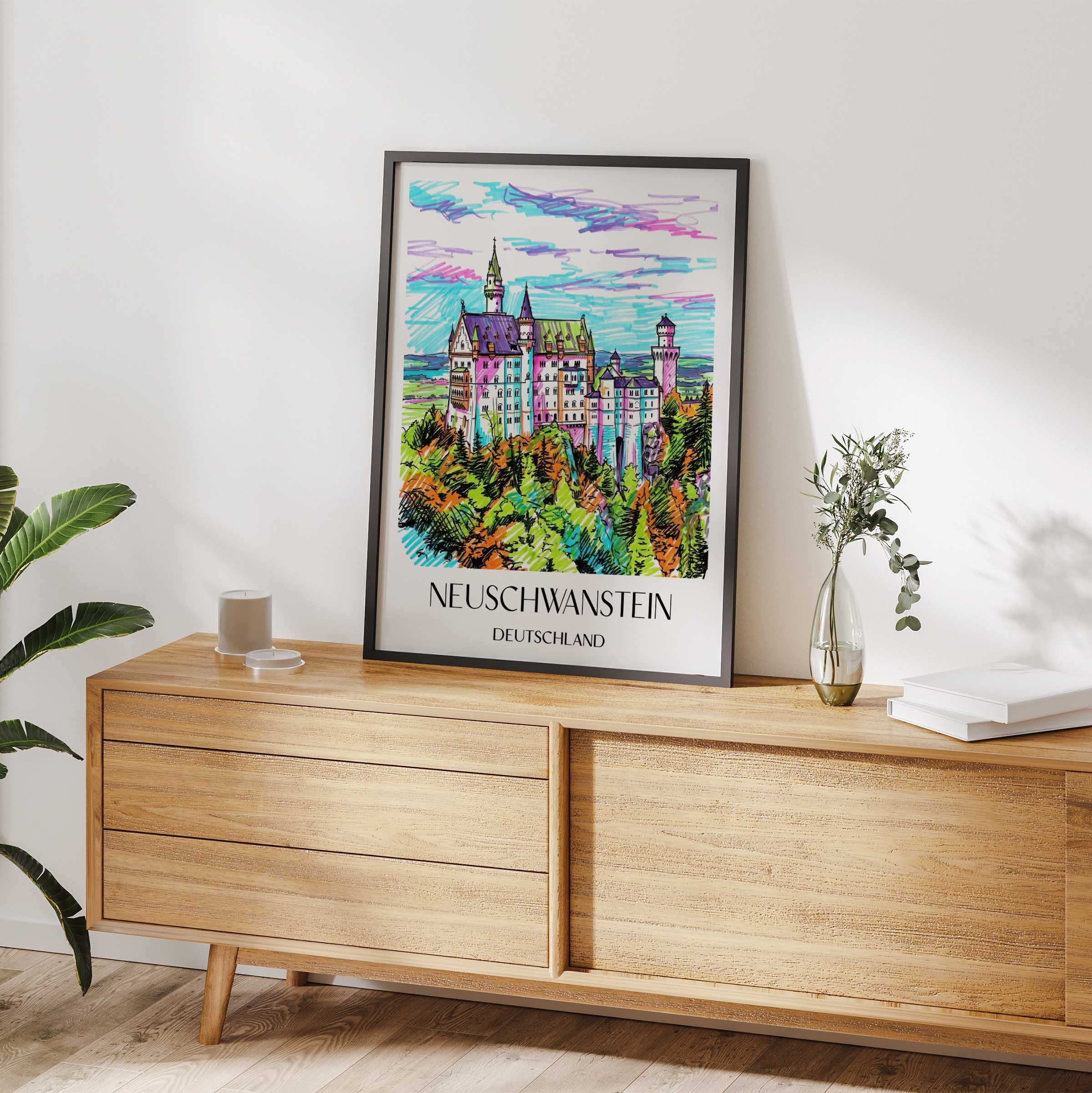 neuschwanstein-deutschland-poster-graffiti