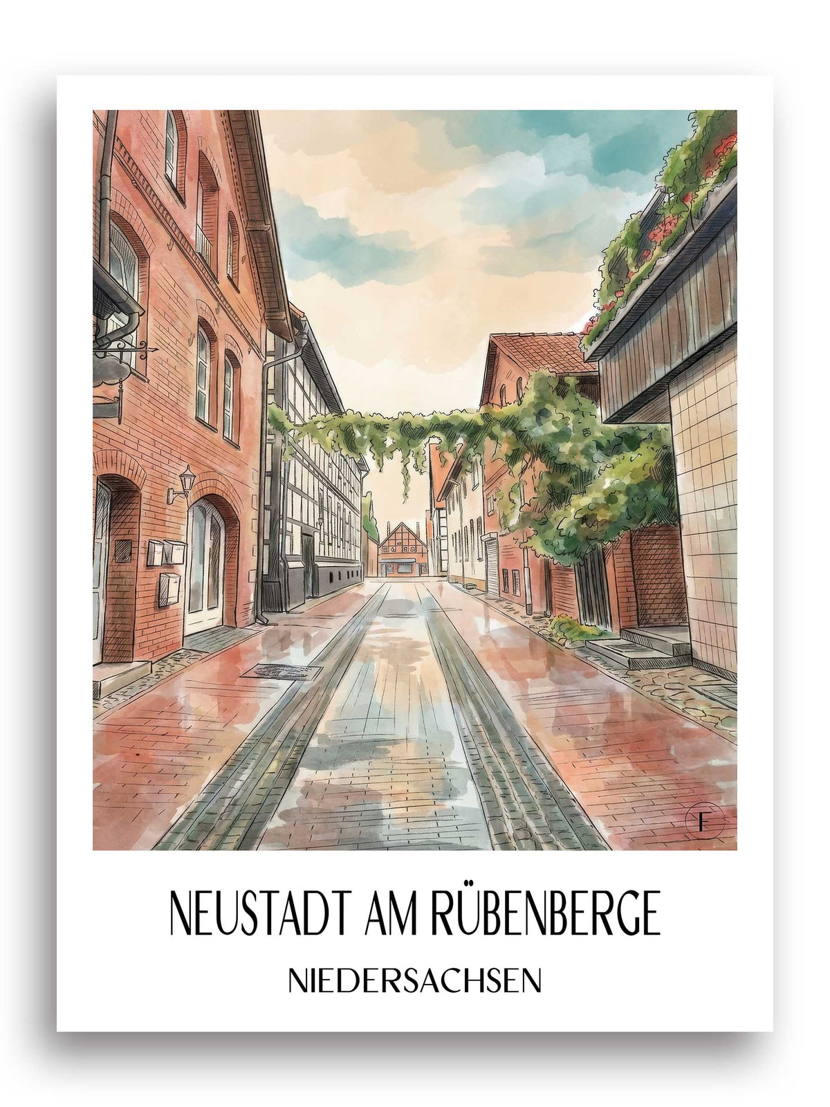 neustadt-am-rübenberge-niedersachsen-deutschland-poster-aquarell