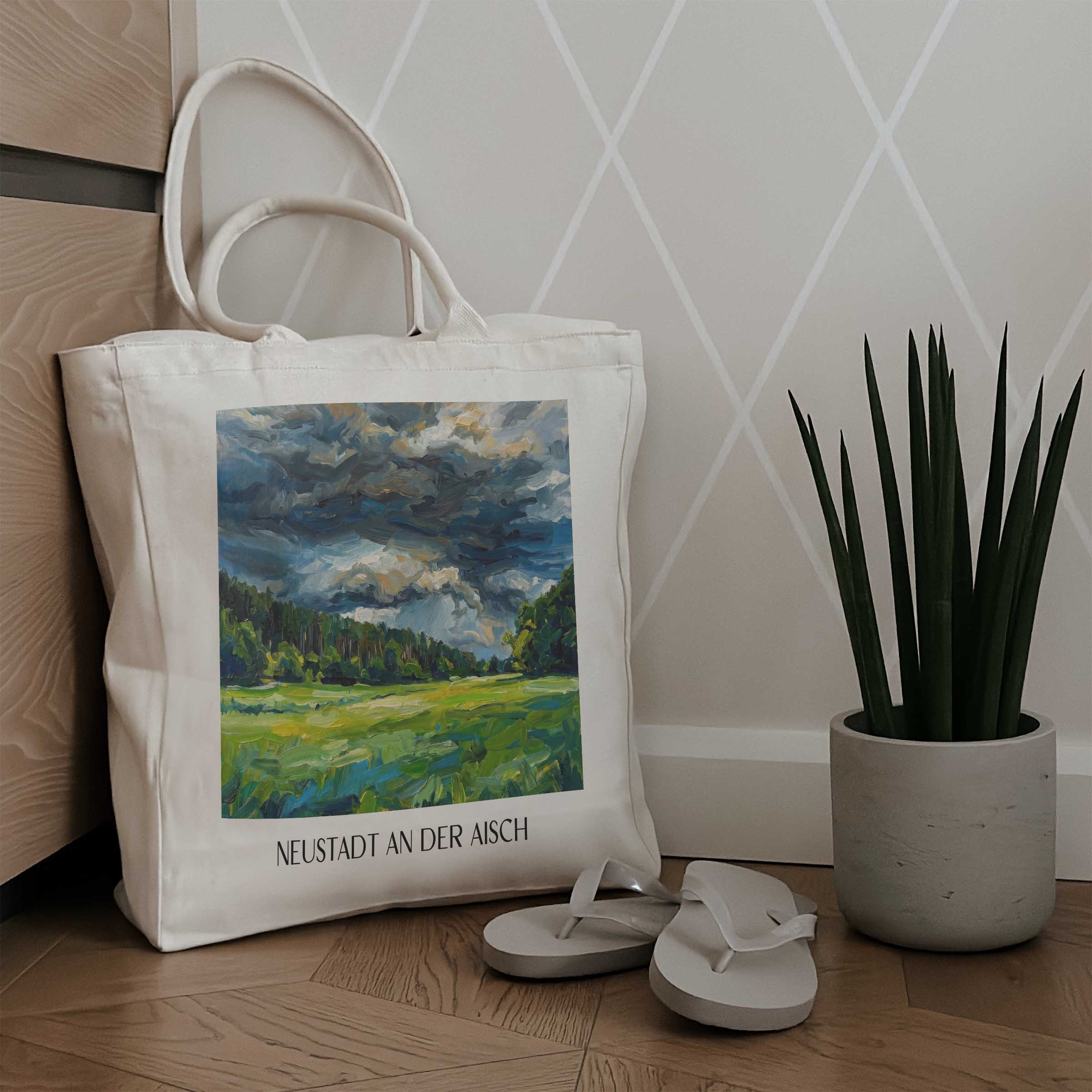 neustadt-an-der-aisch-mittelfranken-deutschland-einkaufstasche-oil-painting-oelgemaelde