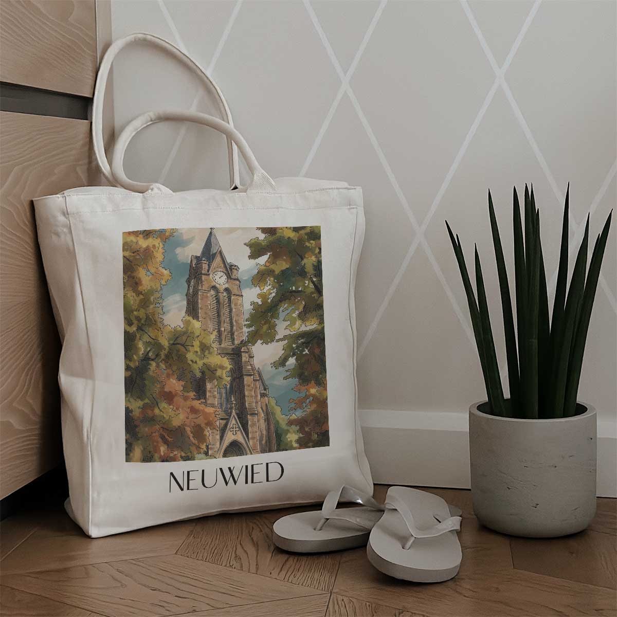 neuwied-mittelrhein-deutschland-einkaufstasche-aquarell