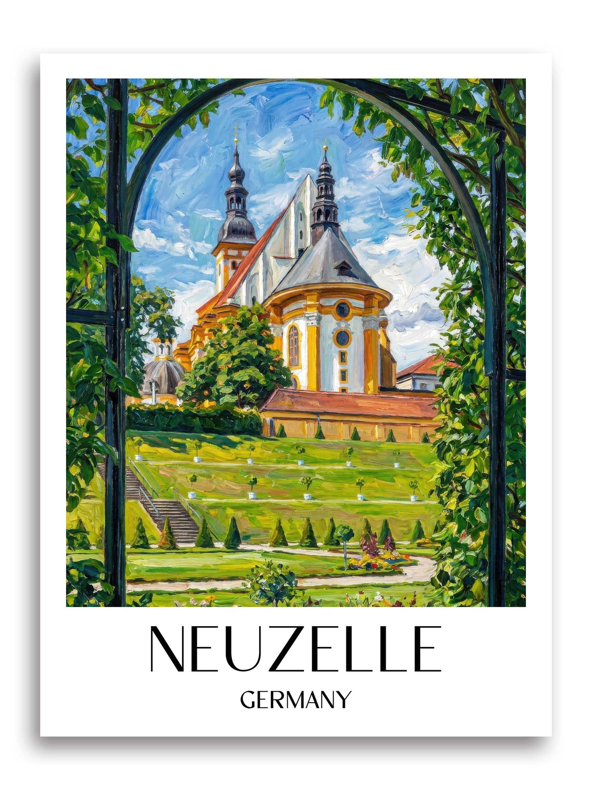 Neuzelle Poster - Brandenburg - Deutschland Kunstdruck - Ölgemälde von A4 bis A1 - favplace