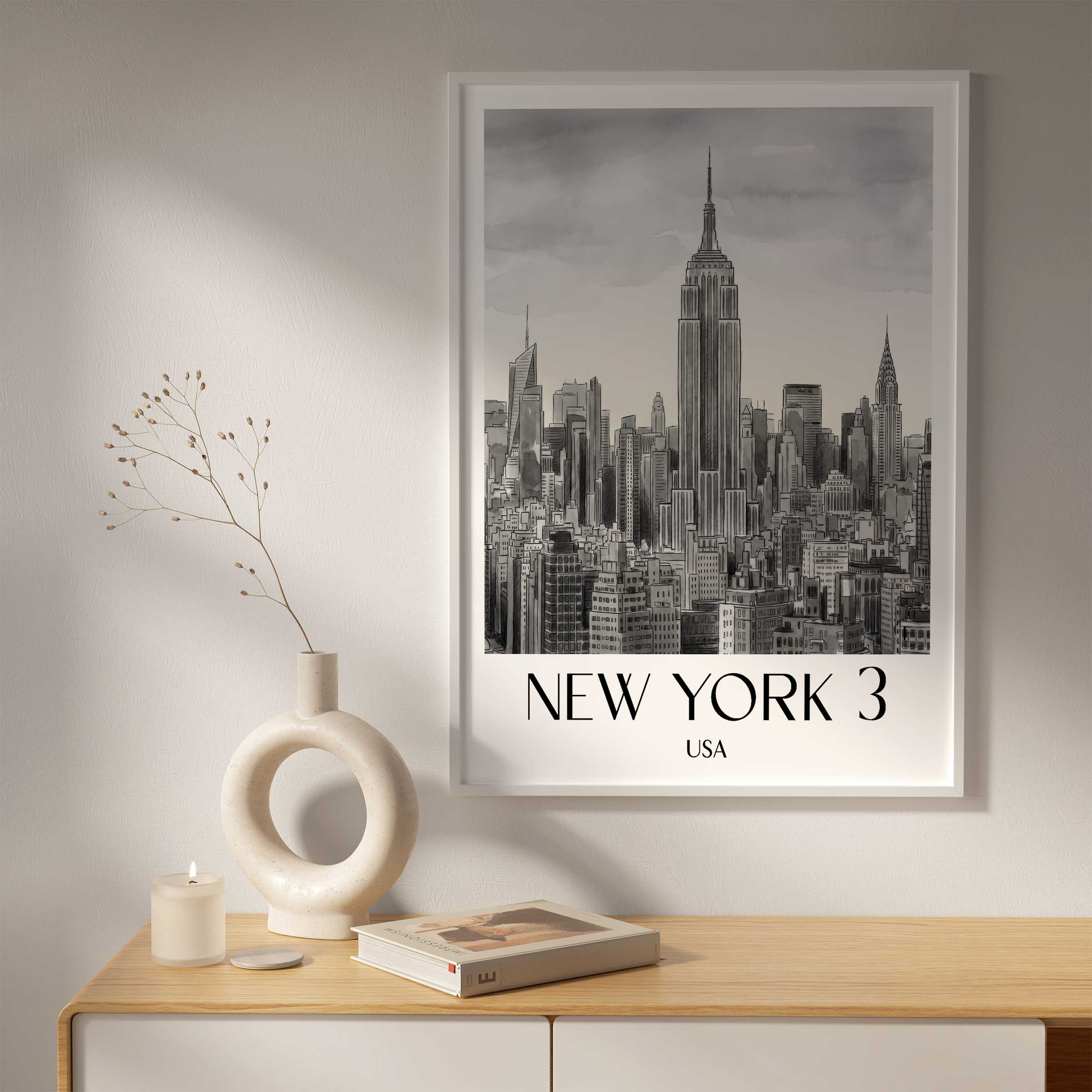 new-york-3-usa-poster-aquarell-schwarz-weiss
