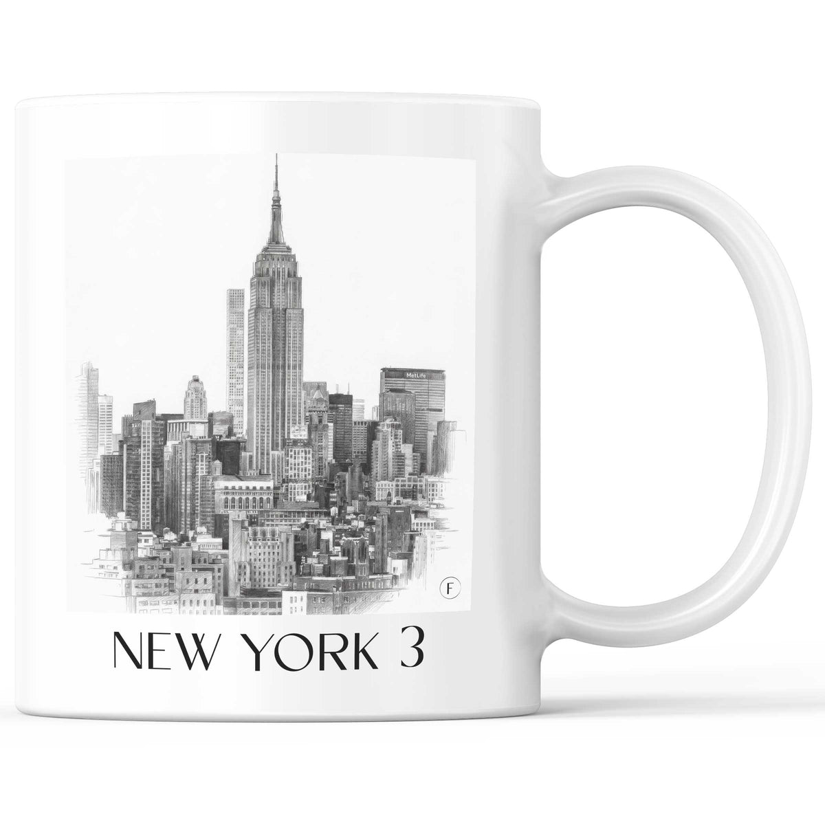 New York 3 - USA Becher - Kaffeetasse im Zeichnung Stil - favplace
