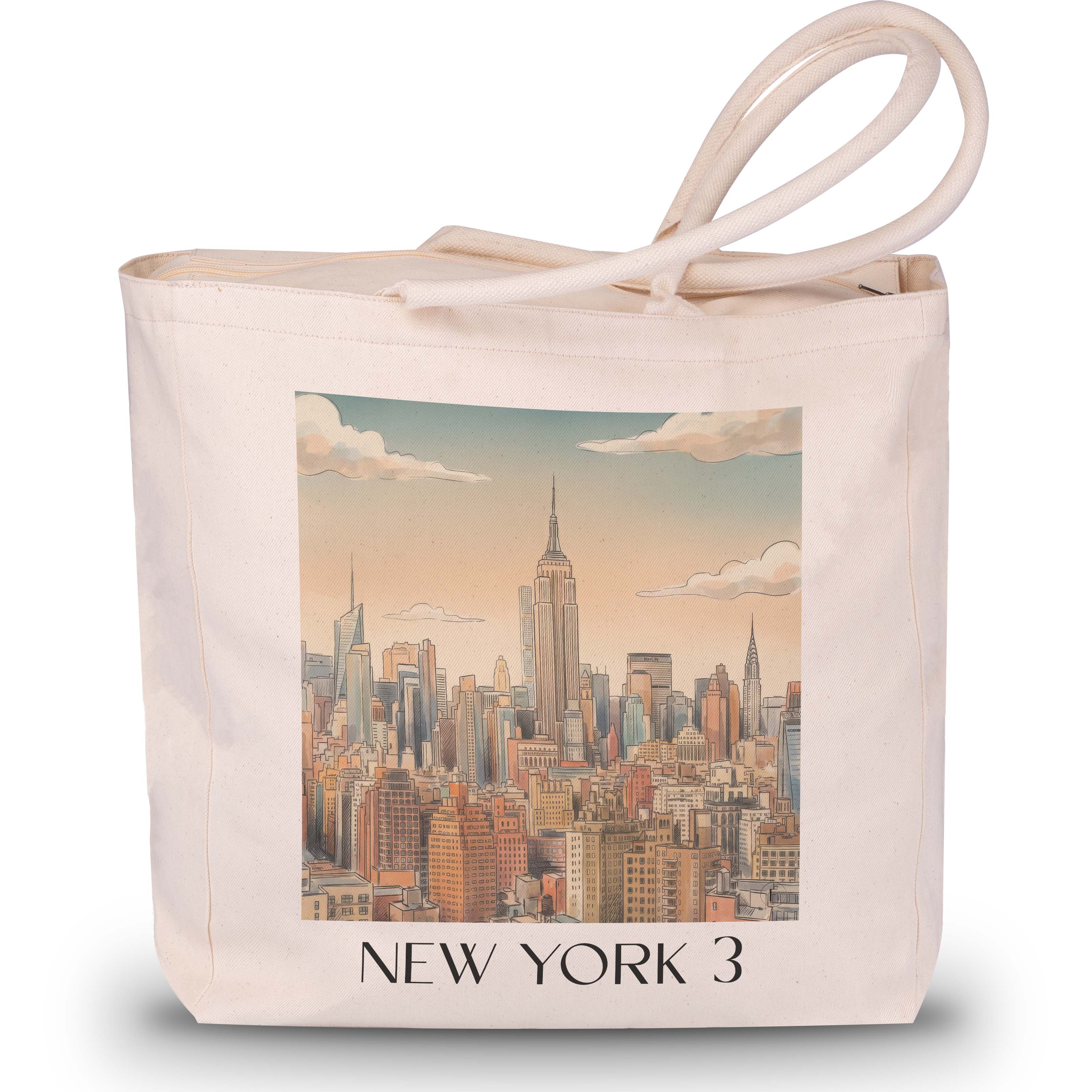 New York 3 - USA Tote Bag - Einkaufstasche im Aquarell Stil - favplace