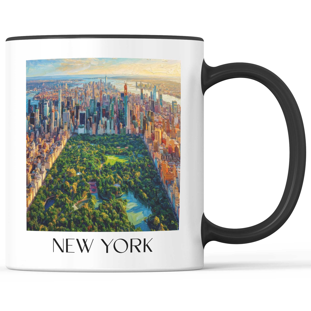 New York Kaffeebecher - USA - USA Becher - Kaffeetasse im Ölgemälde Stil - favplace